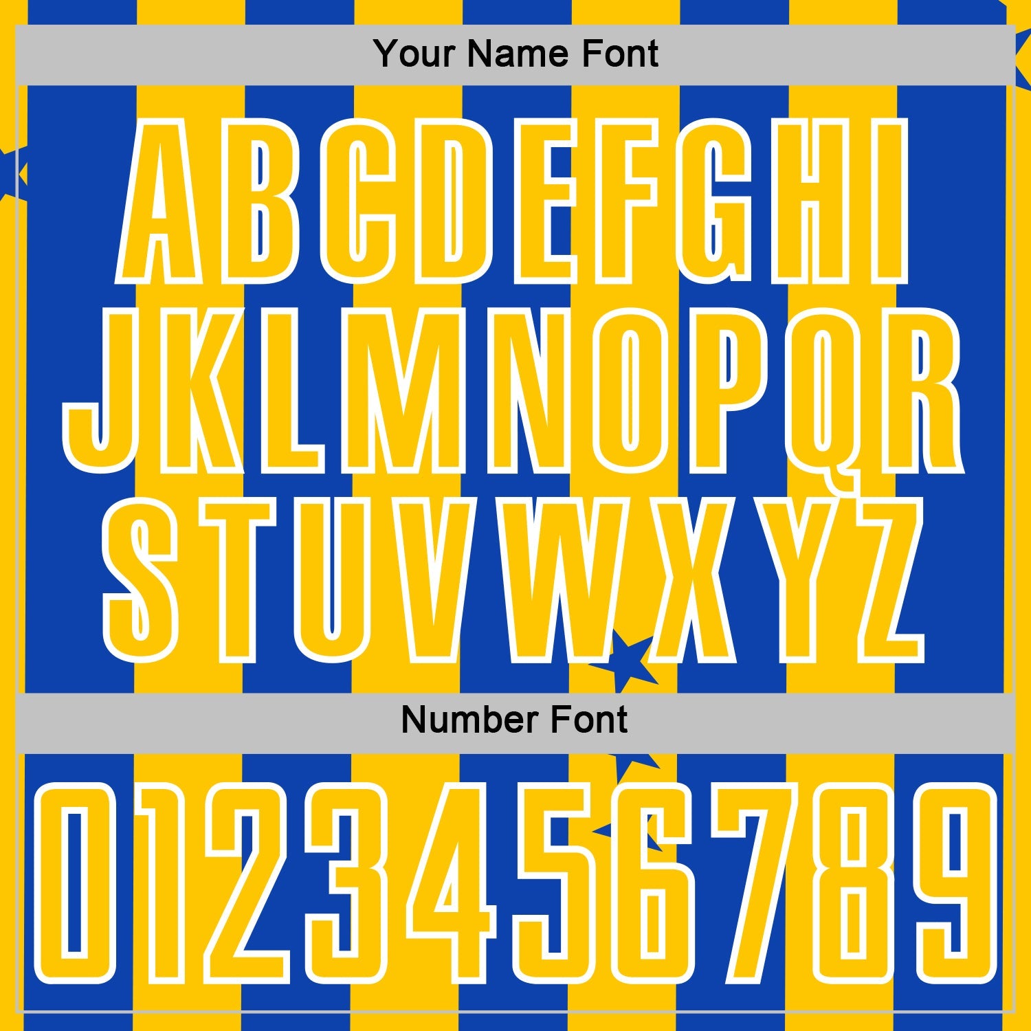 Custom Thunder Blue Yellow-White Stars And Stripes Sports Sublimation Soccer Uniform Jersey view 6