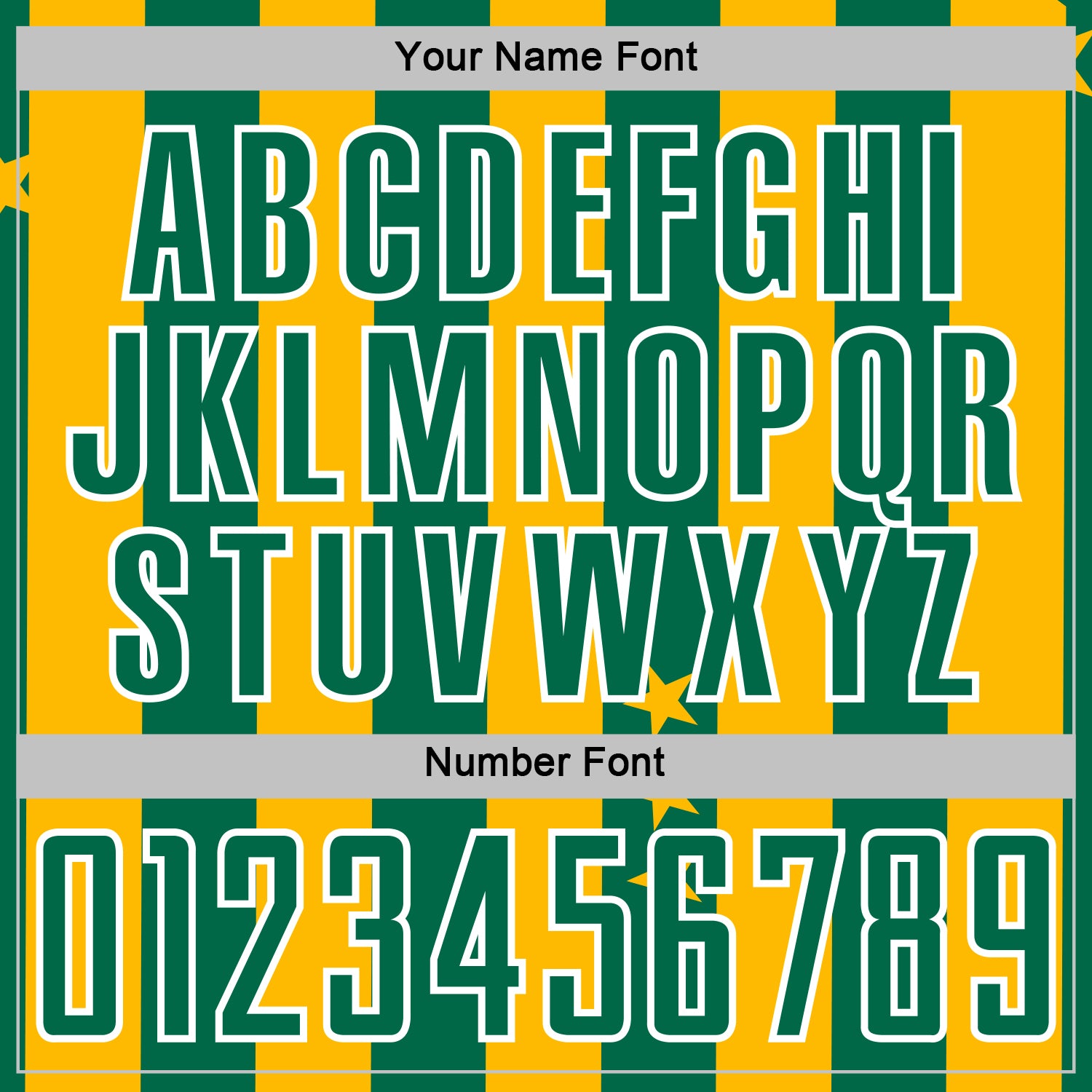 Custom Gold Kelly Green-White Stars And Stripes Sports Sublimation Soccer Uniform Jersey view 6
