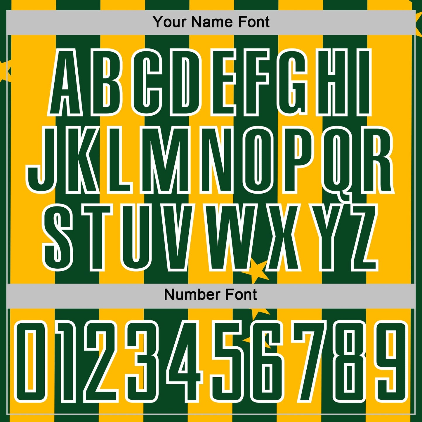 Custom Gold Green-White Stars And Stripes Sports Sublimation Soccer Uniform Jersey view 6