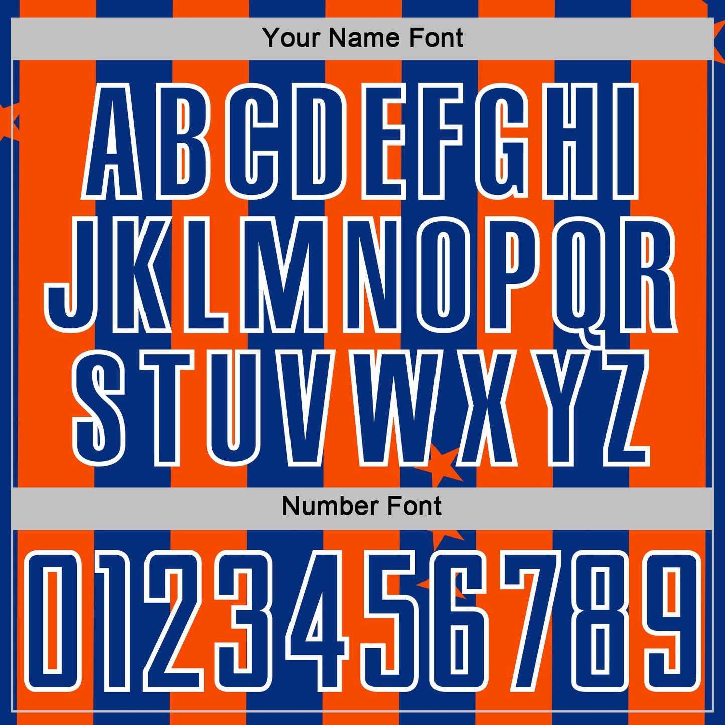 Custom Orange Royal-White Stars And Stripes Sports Sublimation Soccer Uniform Jersey view 6