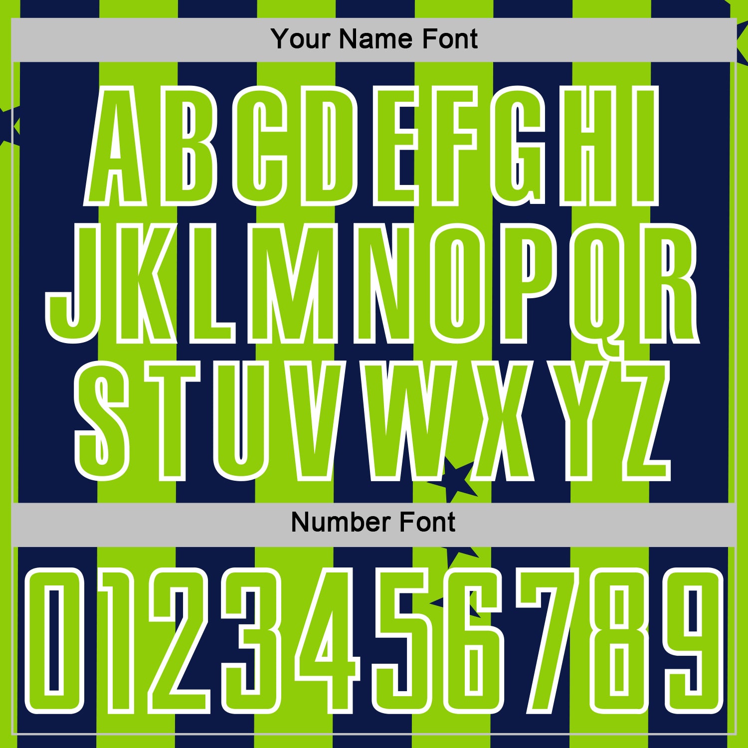 Custom Navy Neon Green-White Stars And Stripes Sports Sublimation Soccer Uniform Jersey view 6