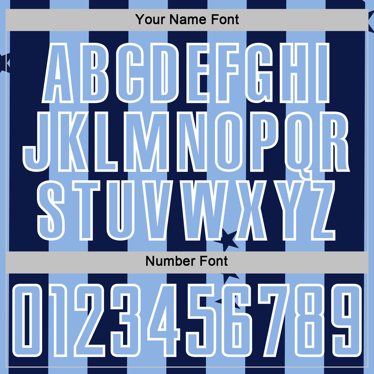 Custom Navy Light Blue-White Stars And Stripes Sports Sublimation Soccer Uniform Jersey view 6