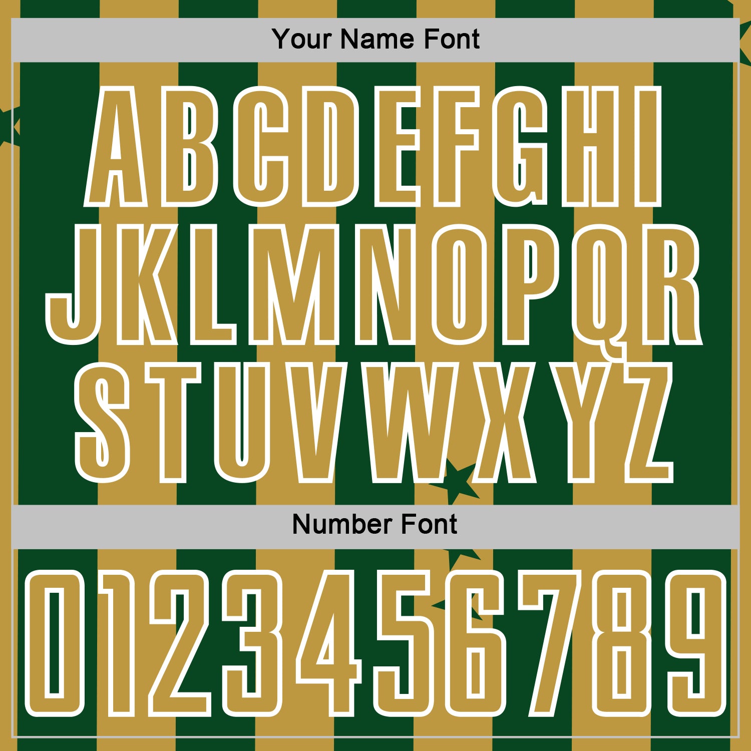 Custom Green Old Gold-White Stars And Stripes Sports Sublimation Soccer Uniform Jersey view 6