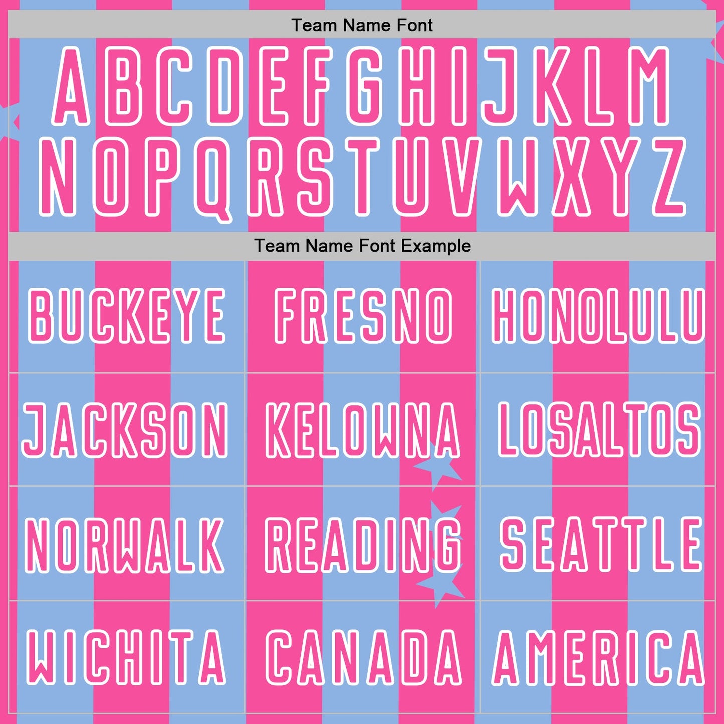 Custom Light Blue Pink-White Stars And Stripes Sports Sublimation Soccer Uniform Jersey view 5