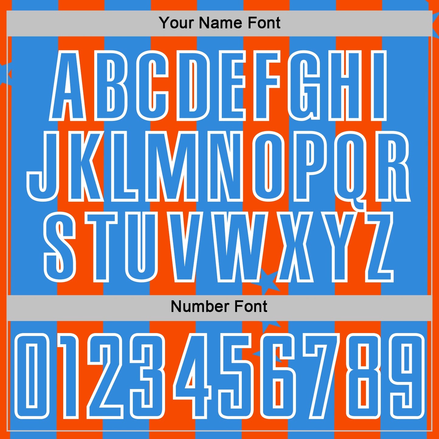 Custom Powder Blue Orange-White Stars And Stripes Sports Sublimation Soccer Uniform Jersey view 6