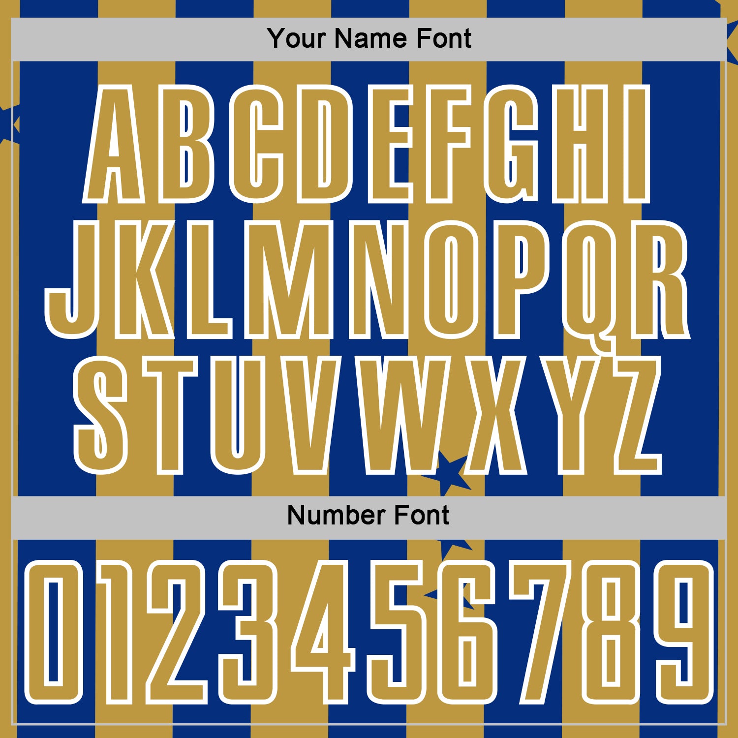 Custom Royal Old Gold-White Stars And Stripes Sports Sublimation Soccer Uniform Jersey view 6