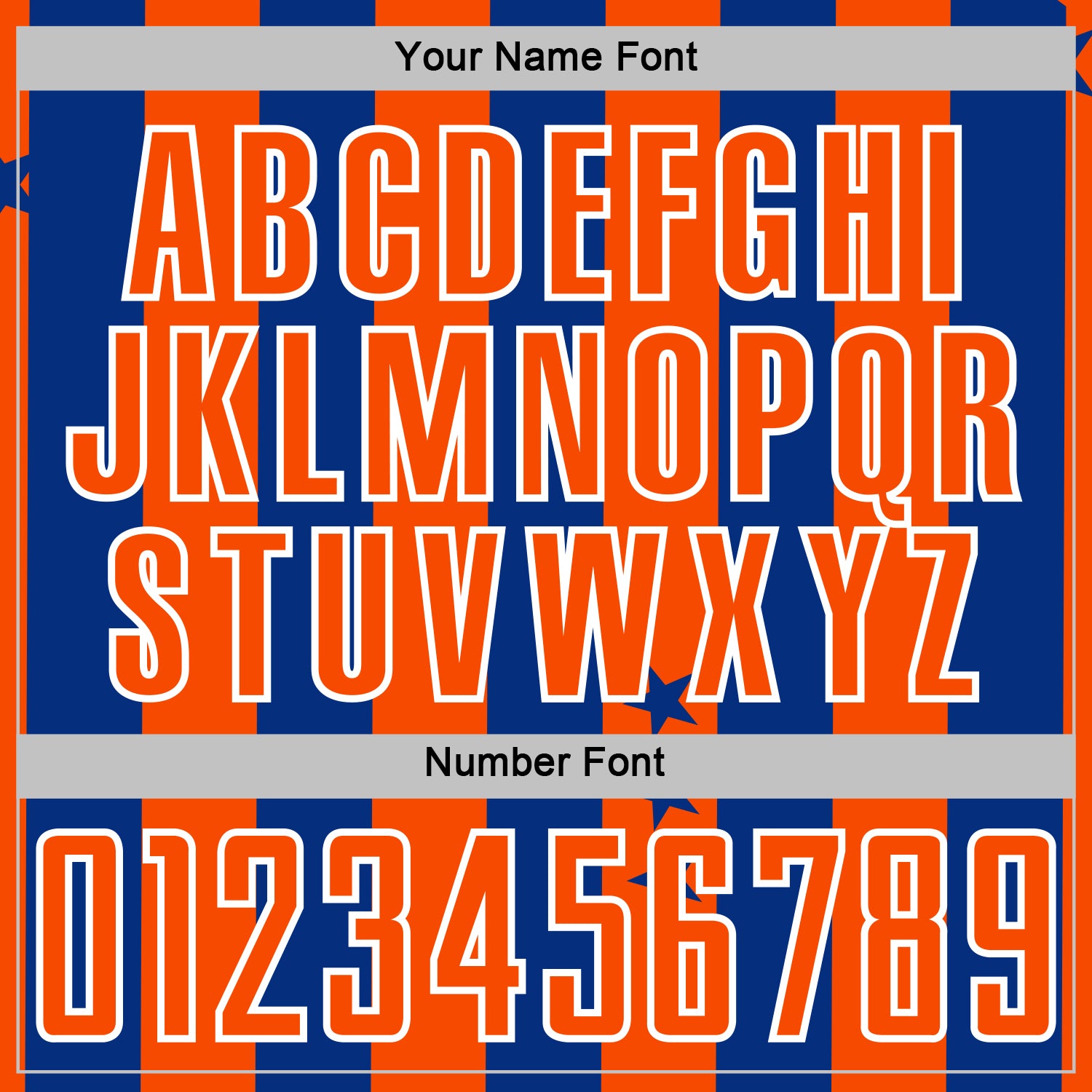 Custom Royal Orange-White Stars And Stripes Sports Sublimation Soccer Uniform Jersey view 6