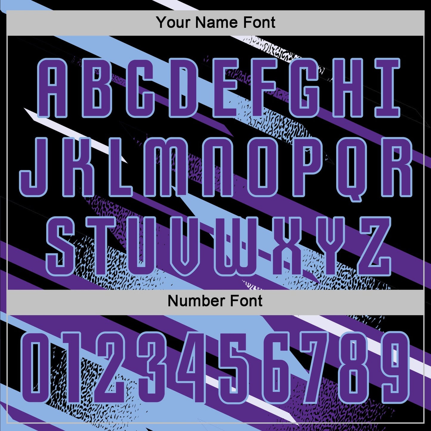 Custom Black Purple Light Blue-White Grunge Stripe And Grainy Sports Sublimation Soccer Uniform Jersey view 6