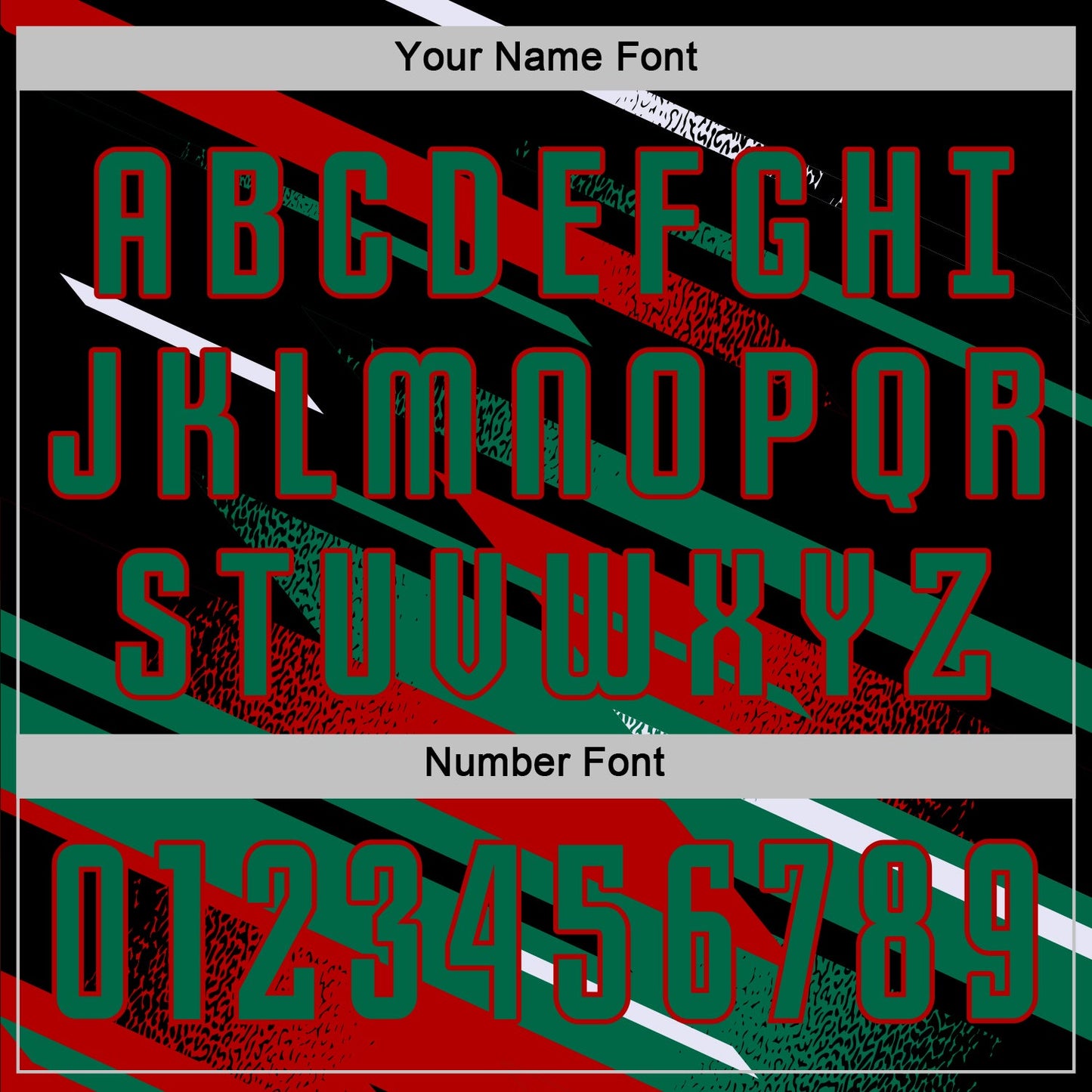 Custom Black Kelly Green Red-White Grunge Stripe And Grainy Sports Sublimation Soccer Uniform Jersey view 6