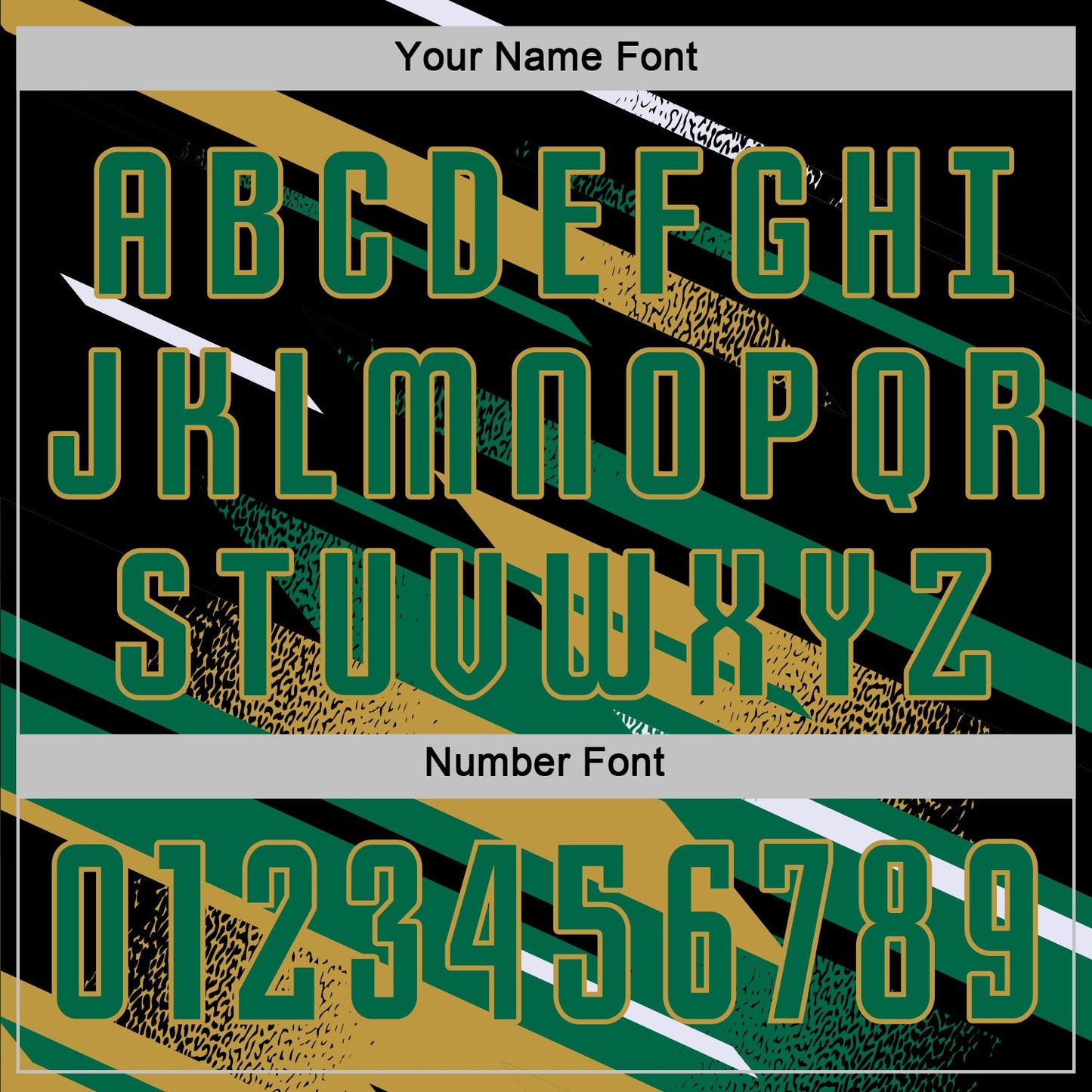Custom Black Kelly Green Old Gold-White Grunge Stripe And Grainy Sports Sublimation Soccer Uniform Jersey view 6