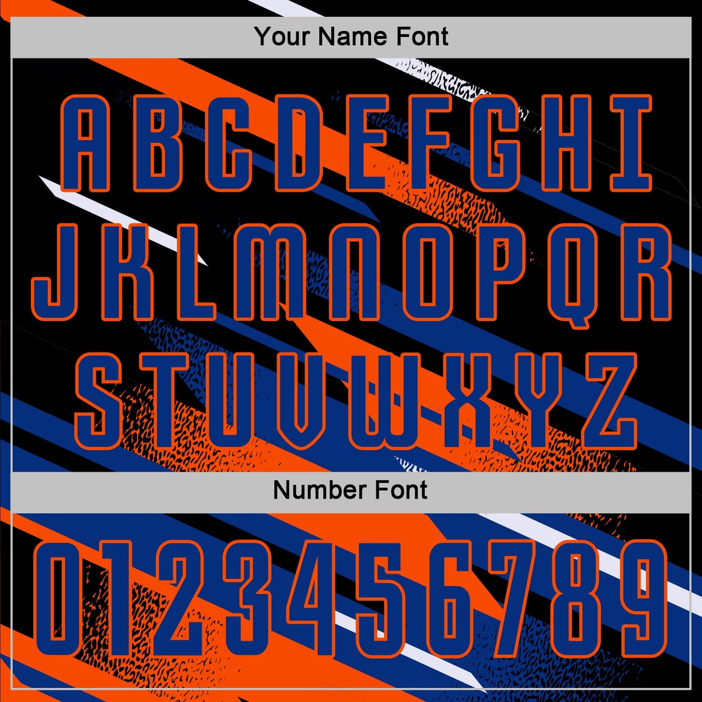 Custom Black Royal Orange-White Grunge Stripe And Grainy Sports Sublimation Soccer Uniform Jersey view 6