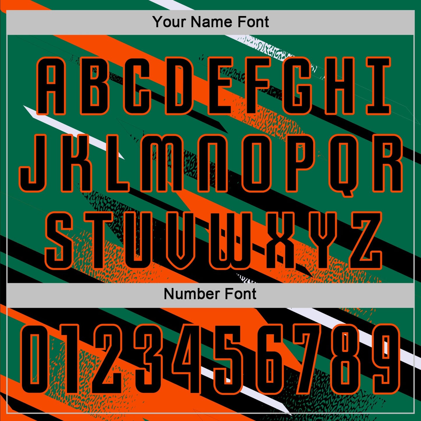 Custom Kelly Green Black Orange-White Grunge Stripe And Grainy Sports Sublimation Soccer Uniform Jersey view 6