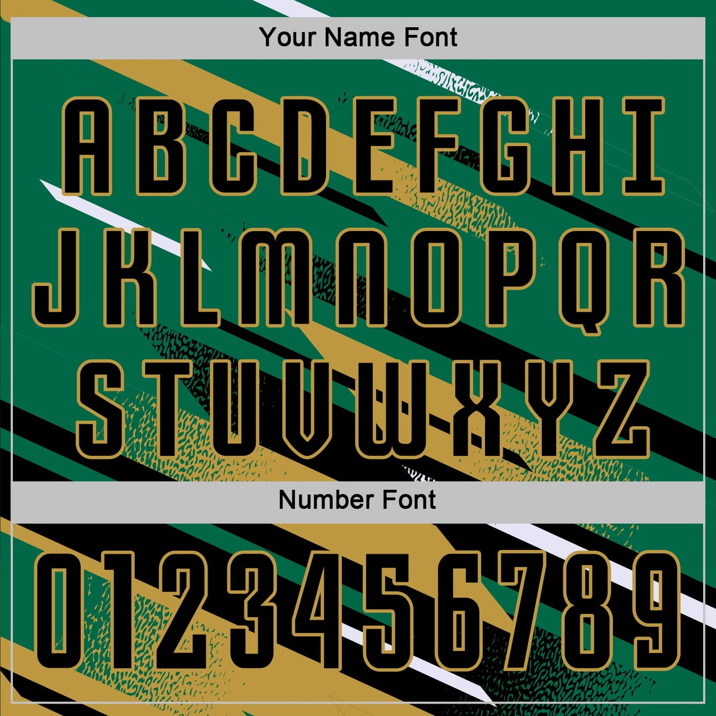Custom Kelly Green Black Old Gold-White Grunge Stripe And Grainy Sports Sublimation Soccer Uniform Jersey view 6
