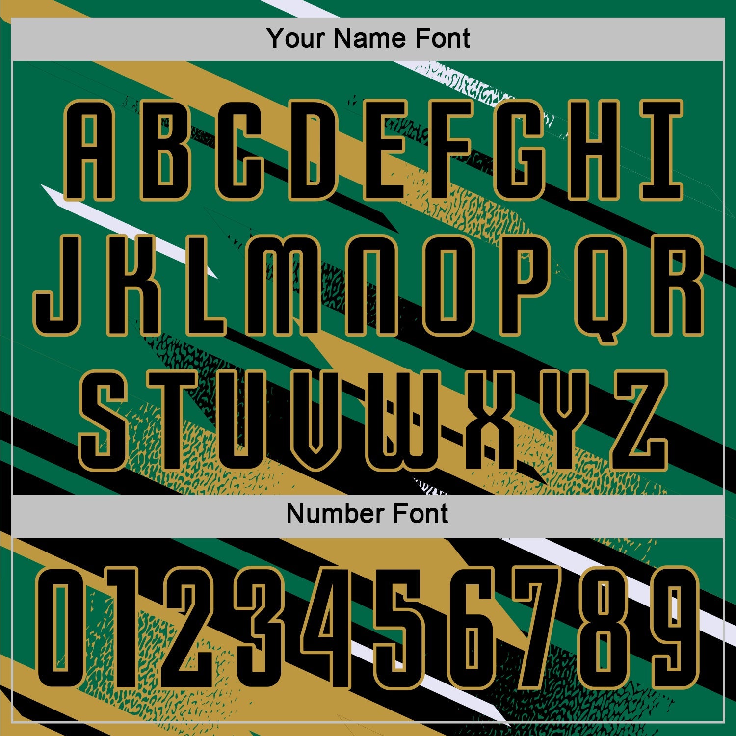 Custom Kelly Green Black Old Gold-White Grunge Stripe And Grainy Sports Sublimation Soccer Uniform Jersey view 6