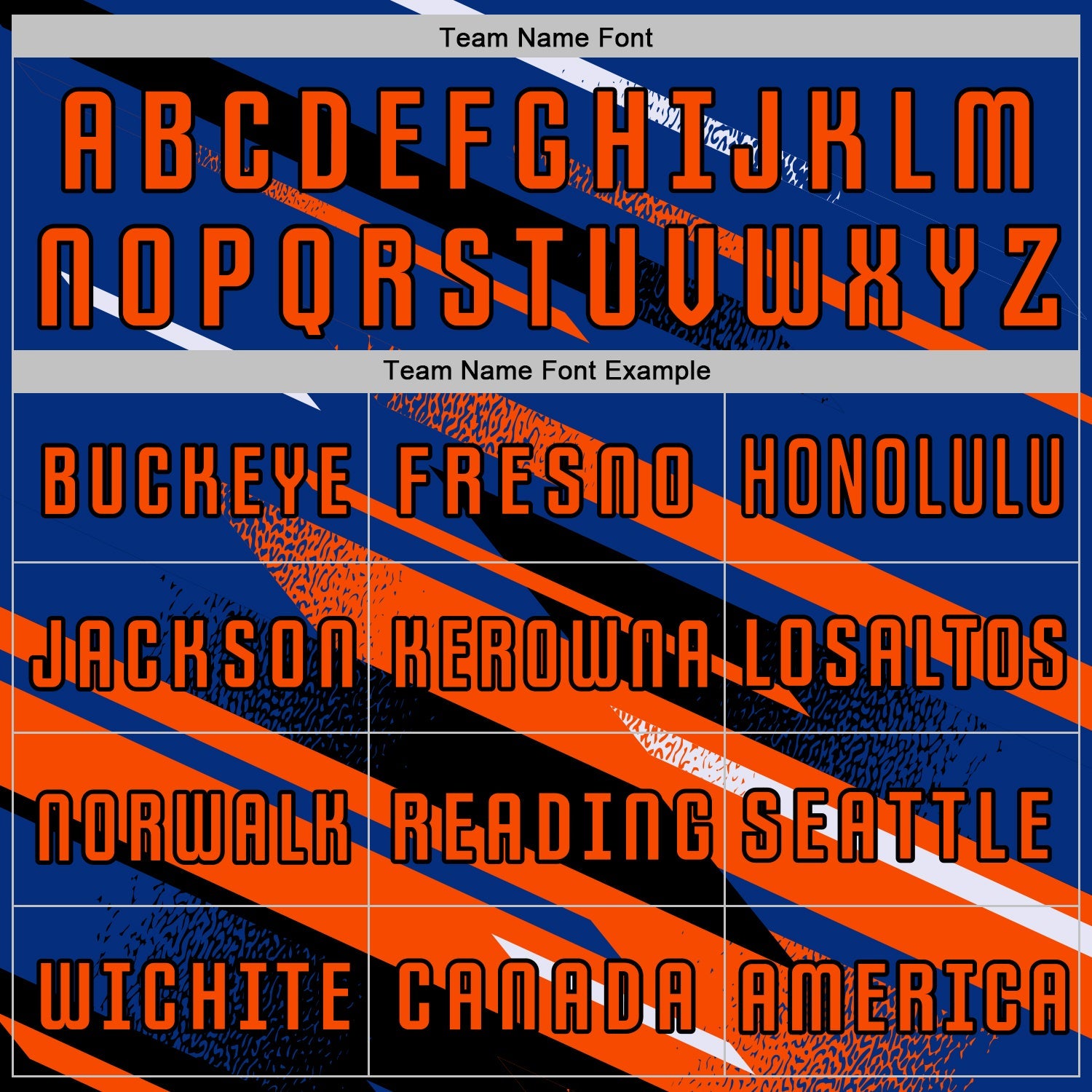 Custom Royal Orange Black-White Grunge Stripe And Grainy Sports Sublimation Soccer Uniform Jersey view 5