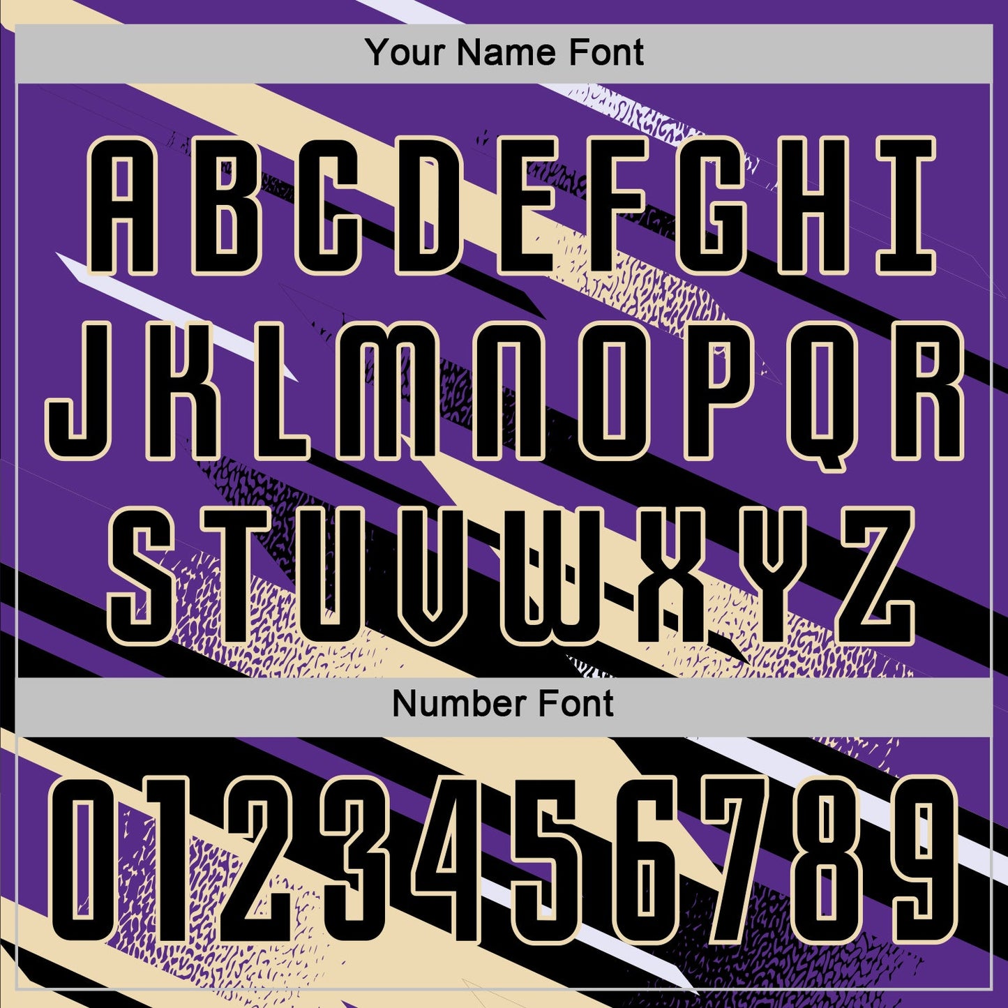Custom Purple Black Cream-White Grunge Stripe And Grainy Sports Sublimation Soccer Uniform Jersey view 6