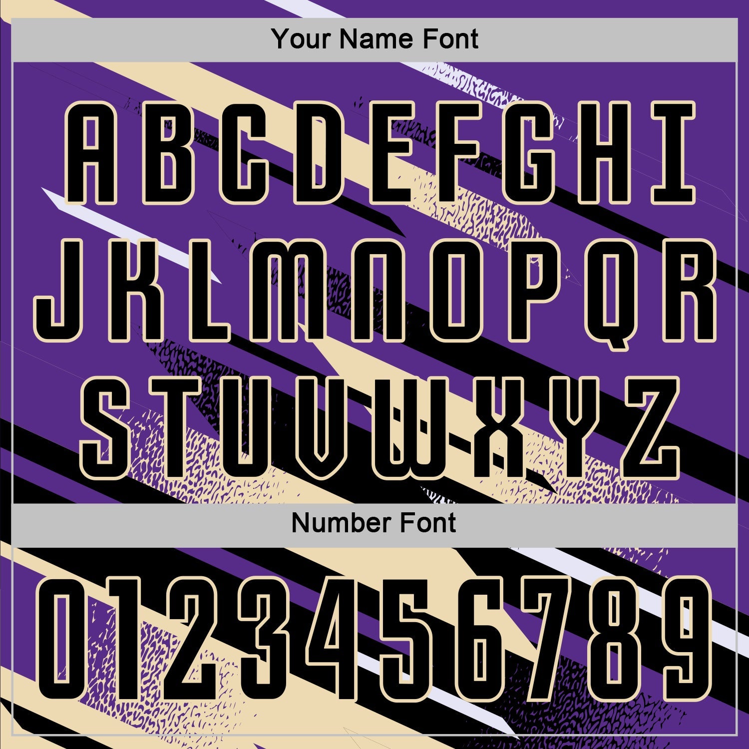 Custom Purple Black Cream-White Grunge Stripe And Grainy Sports Sublimation Soccer Uniform Jersey view 6