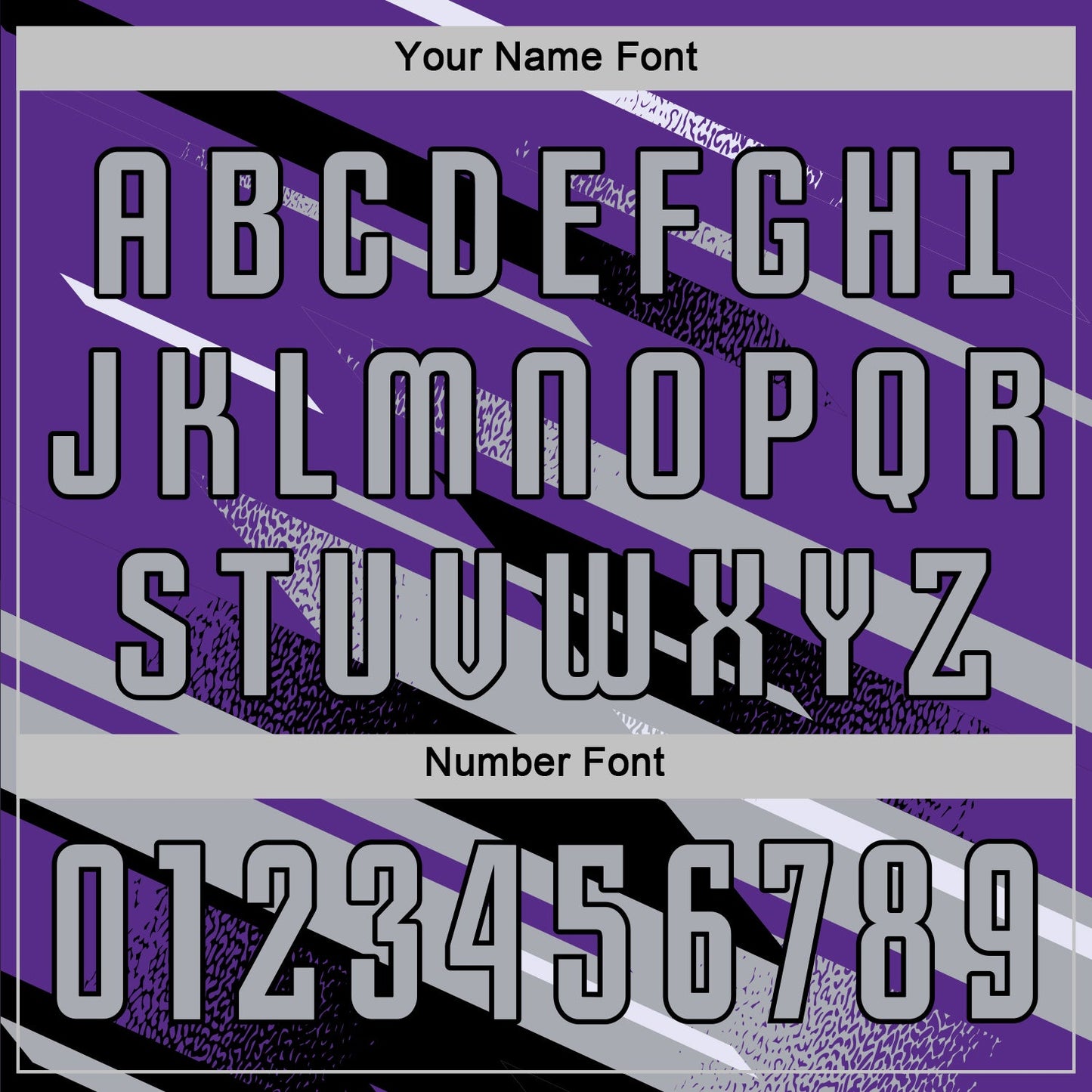 Custom Purple Gray Black-White Grunge Stripe And Grainy Sports Sublimation Soccer Uniform Jersey view 6