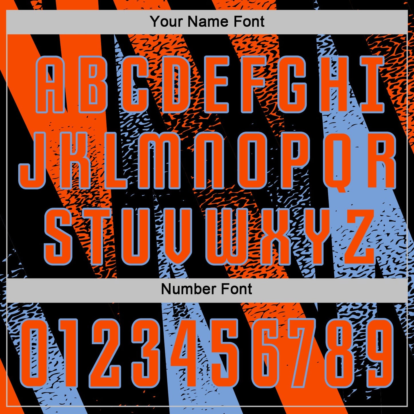 Custom Black Orange-Powder Blue Radial Burst Sports Sublimation Soccer Uniform Jersey view 6