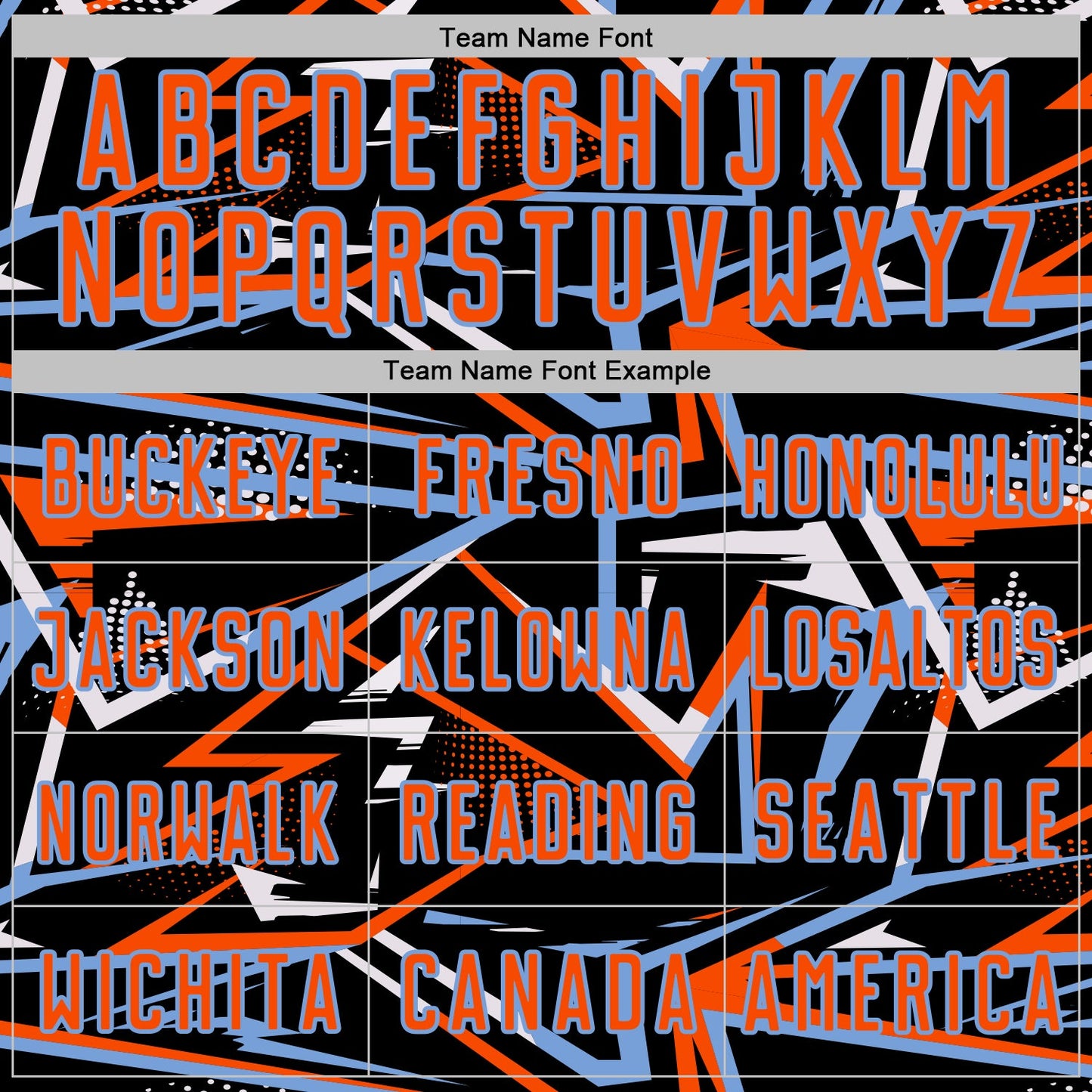 Custom Black Orange Powder Blue-White Abstract Geometric Stripes Sports Sublimation Soccer Uniform Jersey view 5