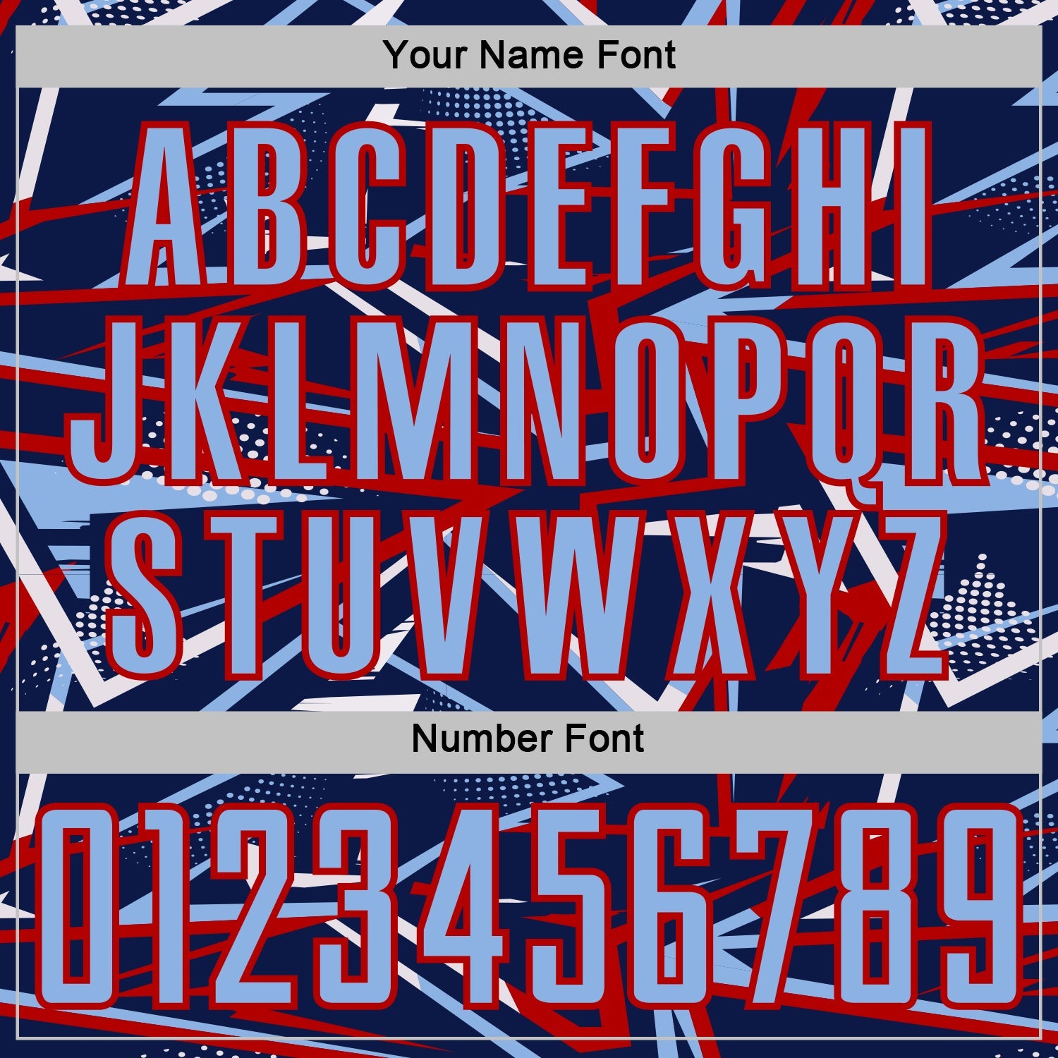 Custom Navy Light Blue Red-White Abstract Geometric Stripes Sports Sublimation Soccer Uniform Jersey view 6