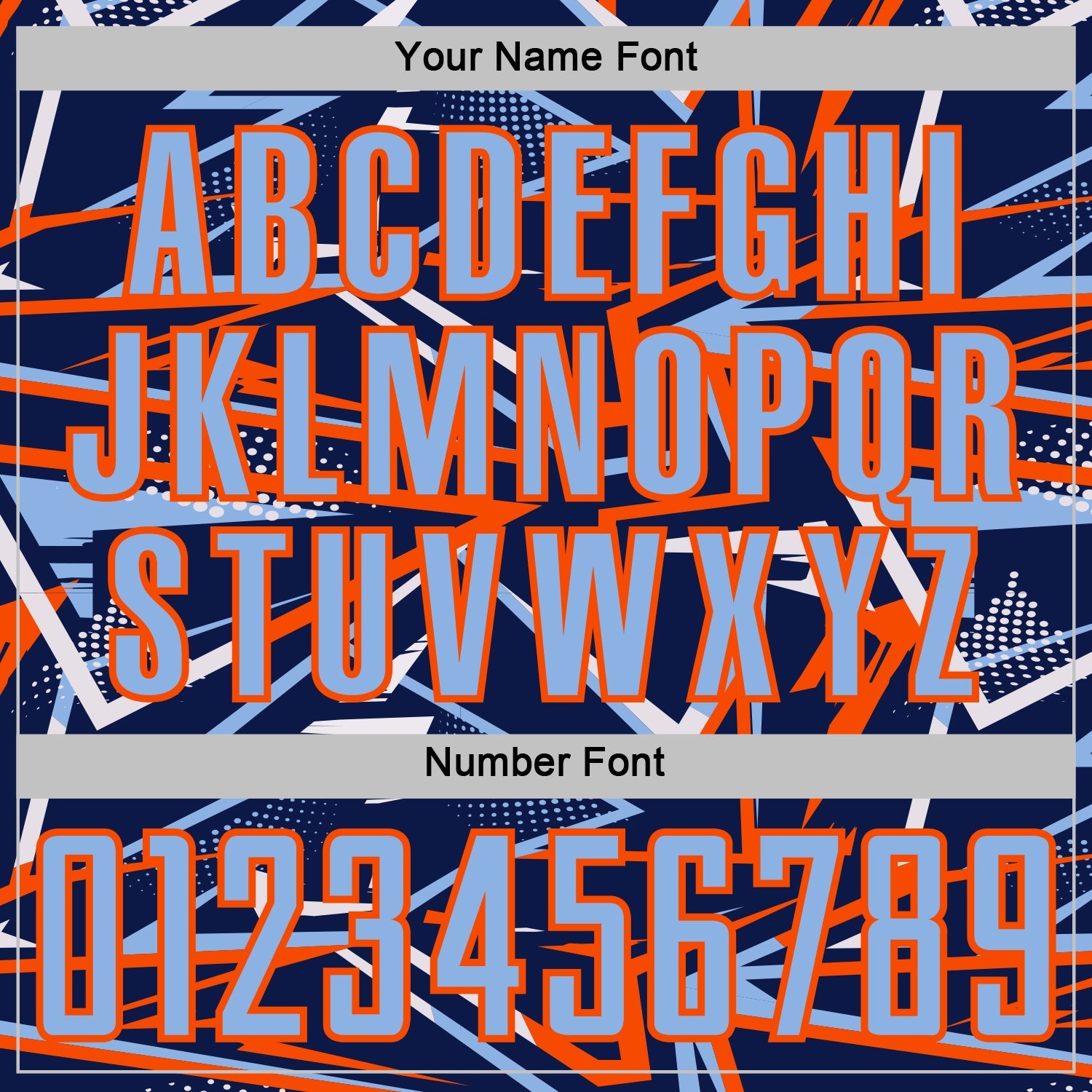 Custom Navy Light Blue Orange-White Abstract Geometric Stripes Sports Sublimation Soccer Uniform Jersey view 6