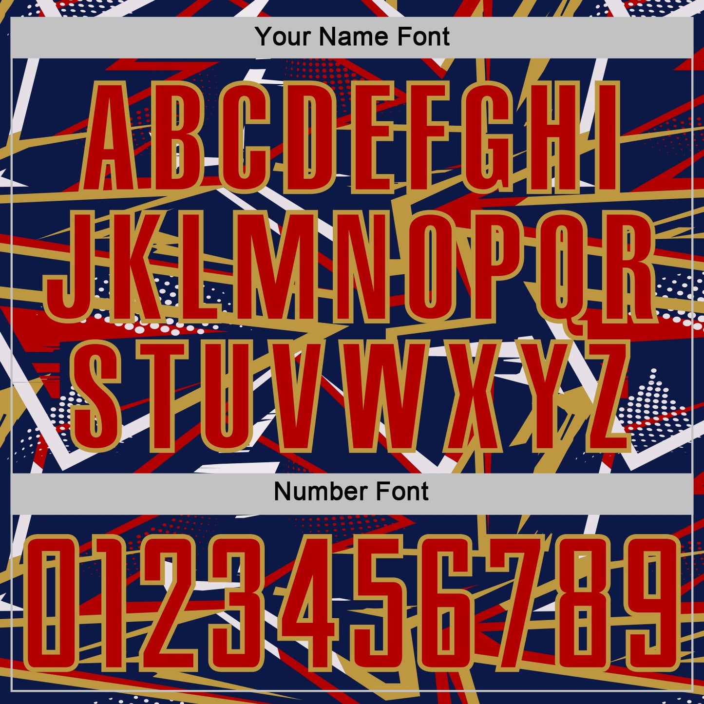 Custom Navy Red Old Gold-White Abstract Geometric Stripes Sports Sublimation Soccer Uniform Jersey view 6