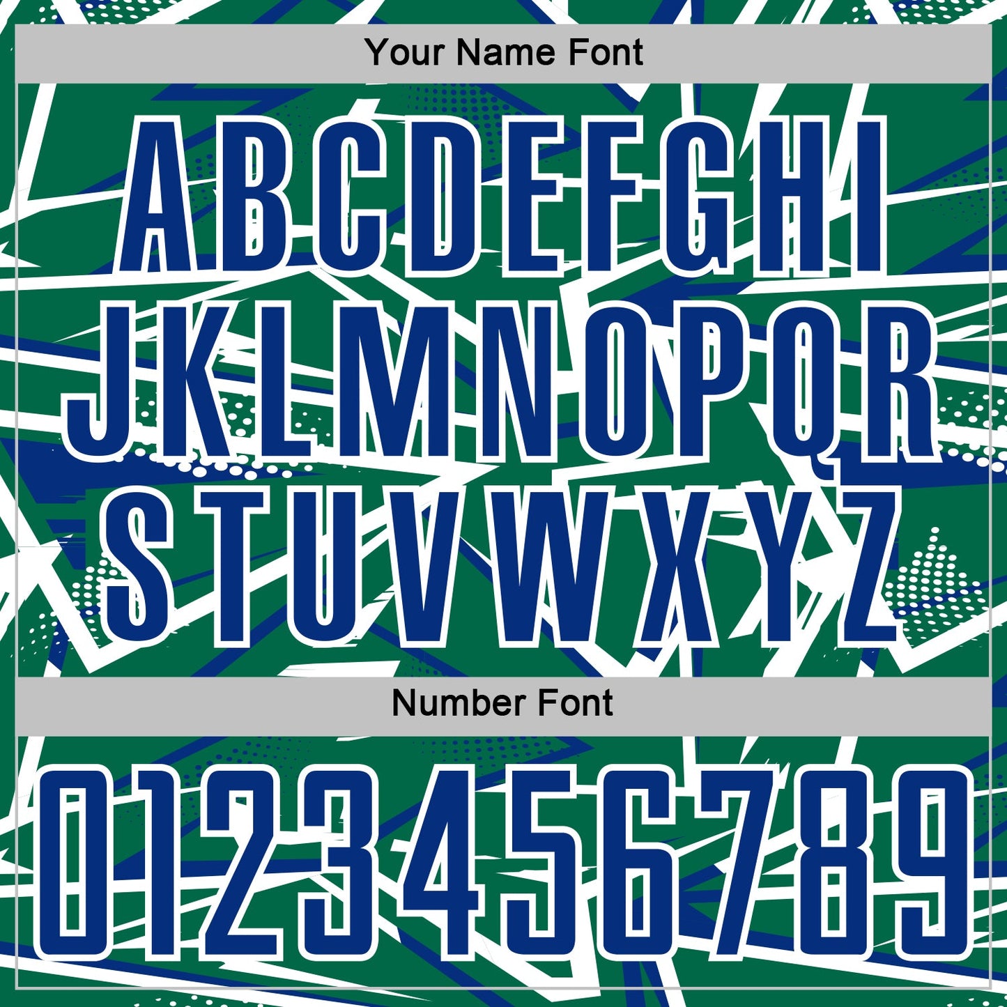 Custom Kelly Green Royal-White Abstract Geometric Stripes Sports Sublimation Soccer Uniform Jersey view 6