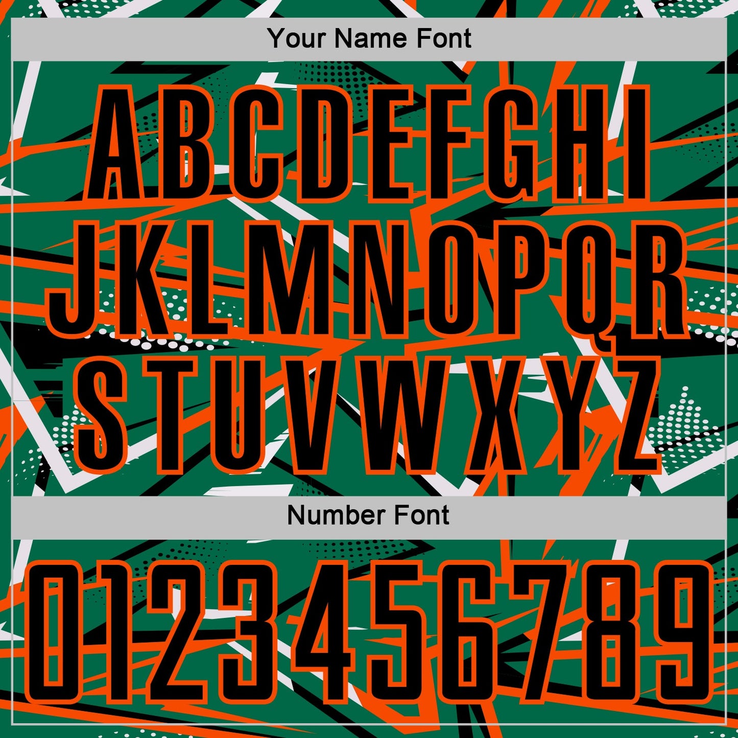 Custom Kelly Green Black Orange-White Abstract Geometric Stripes Sports Sublimation Soccer Uniform Jersey view 6