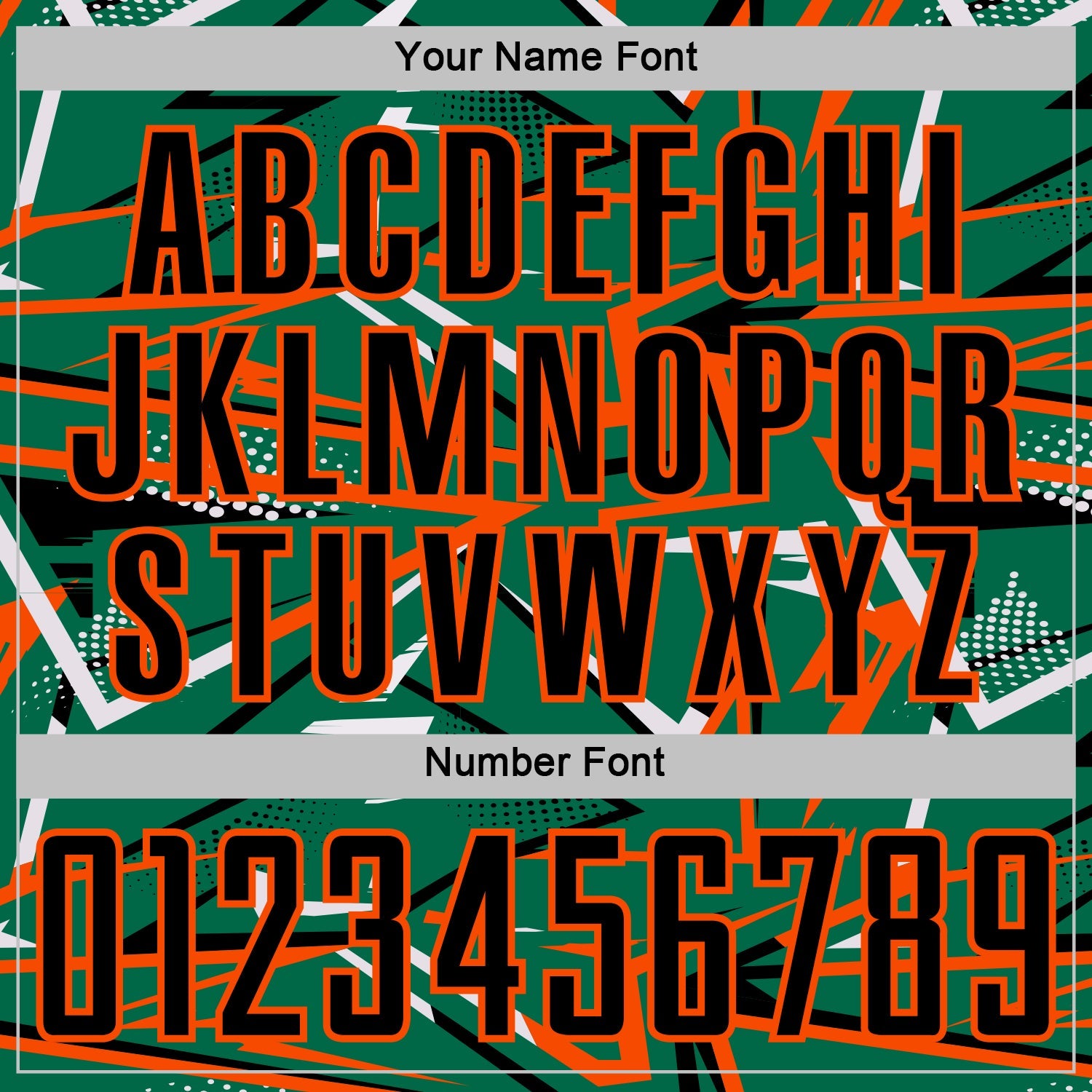 Custom Kelly Green Black Orange-White Abstract Geometric Stripes Sports Sublimation Soccer Uniform Jersey view 6