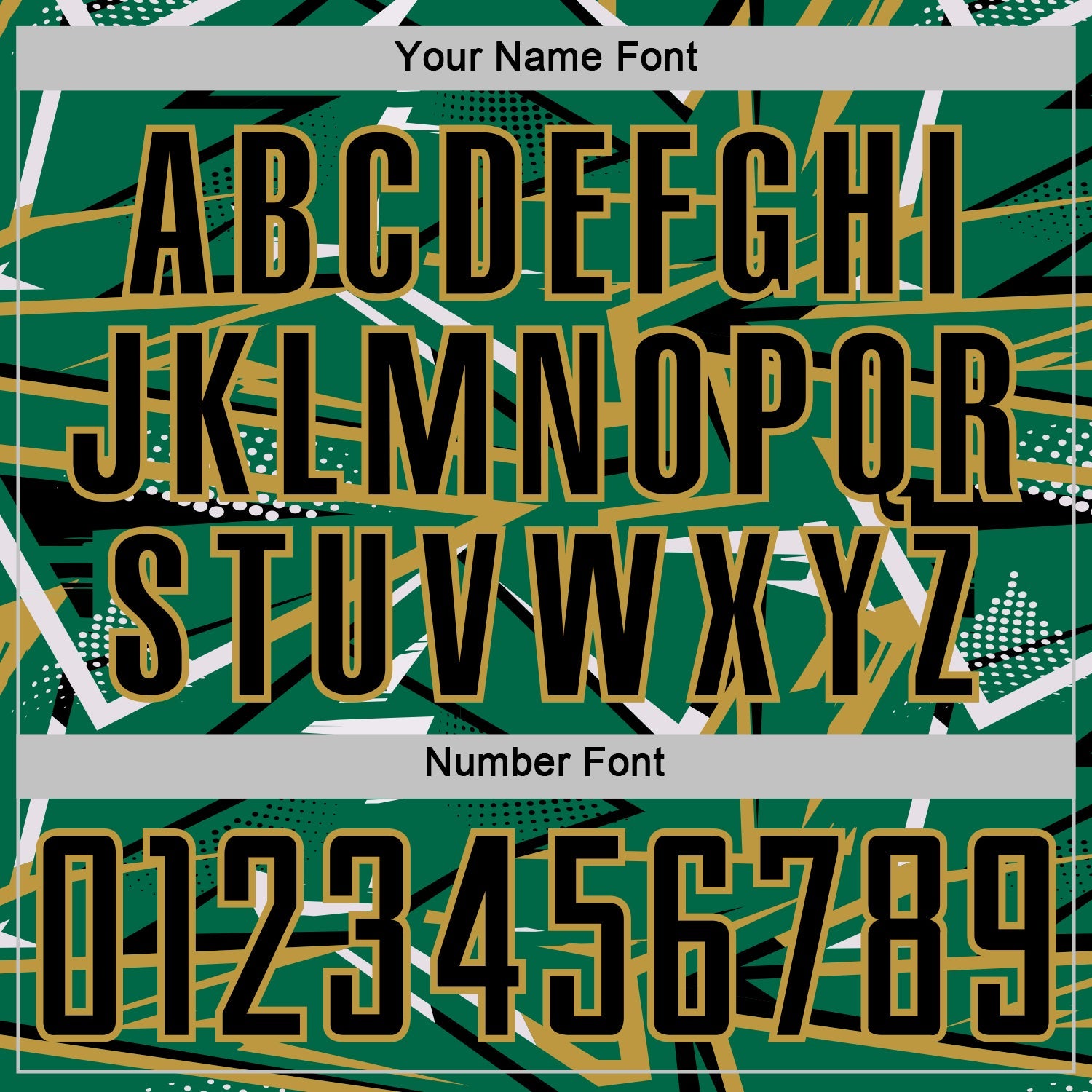 Custom Kelly Green Black Old Gold-White Abstract Geometric Stripes Sports Sublimation Soccer Uniform Jersey view 6