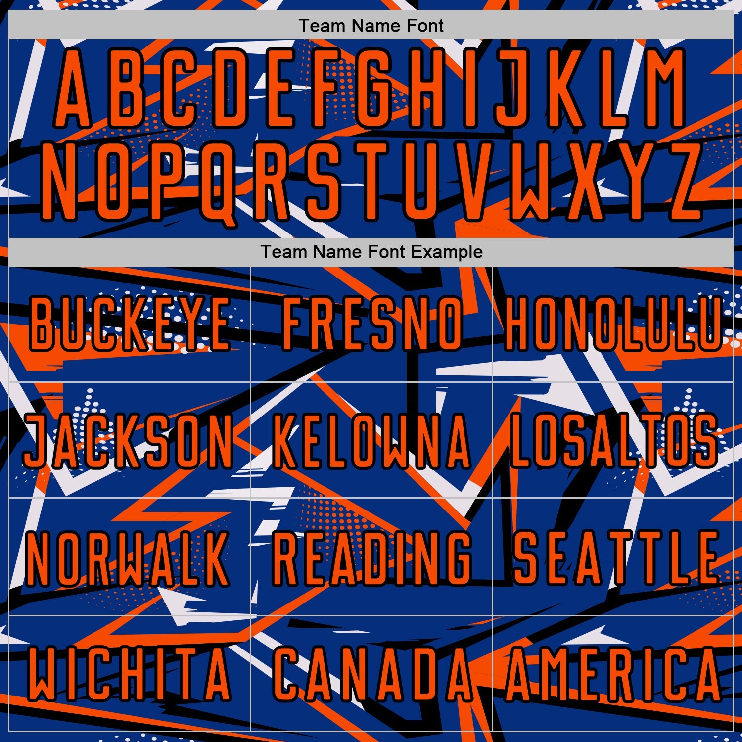 Custom Royal Orange Black-White Abstract Geometric Stripes Sports Sublimation Soccer Uniform Jersey view 5