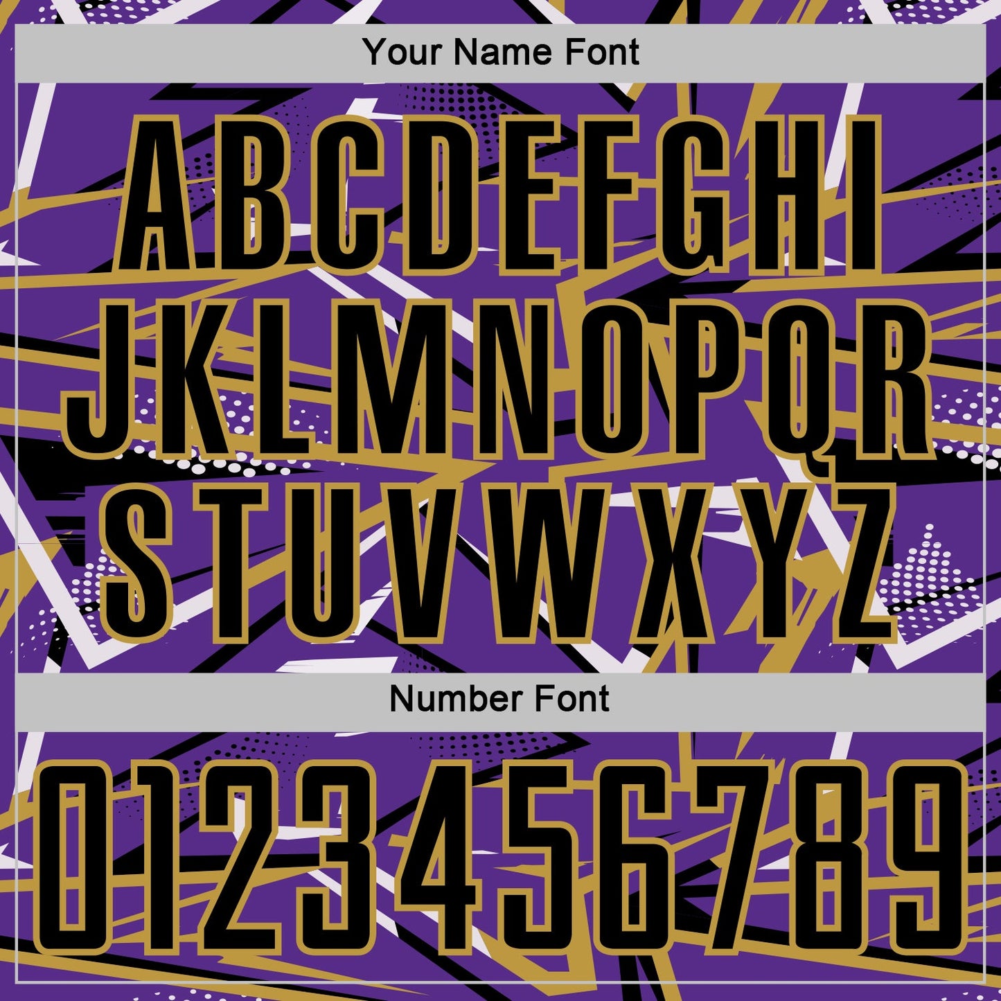Custom Purple Black Old Gold-White Abstract Geometric Stripes Sports Sublimation Soccer Uniform Jersey view 6