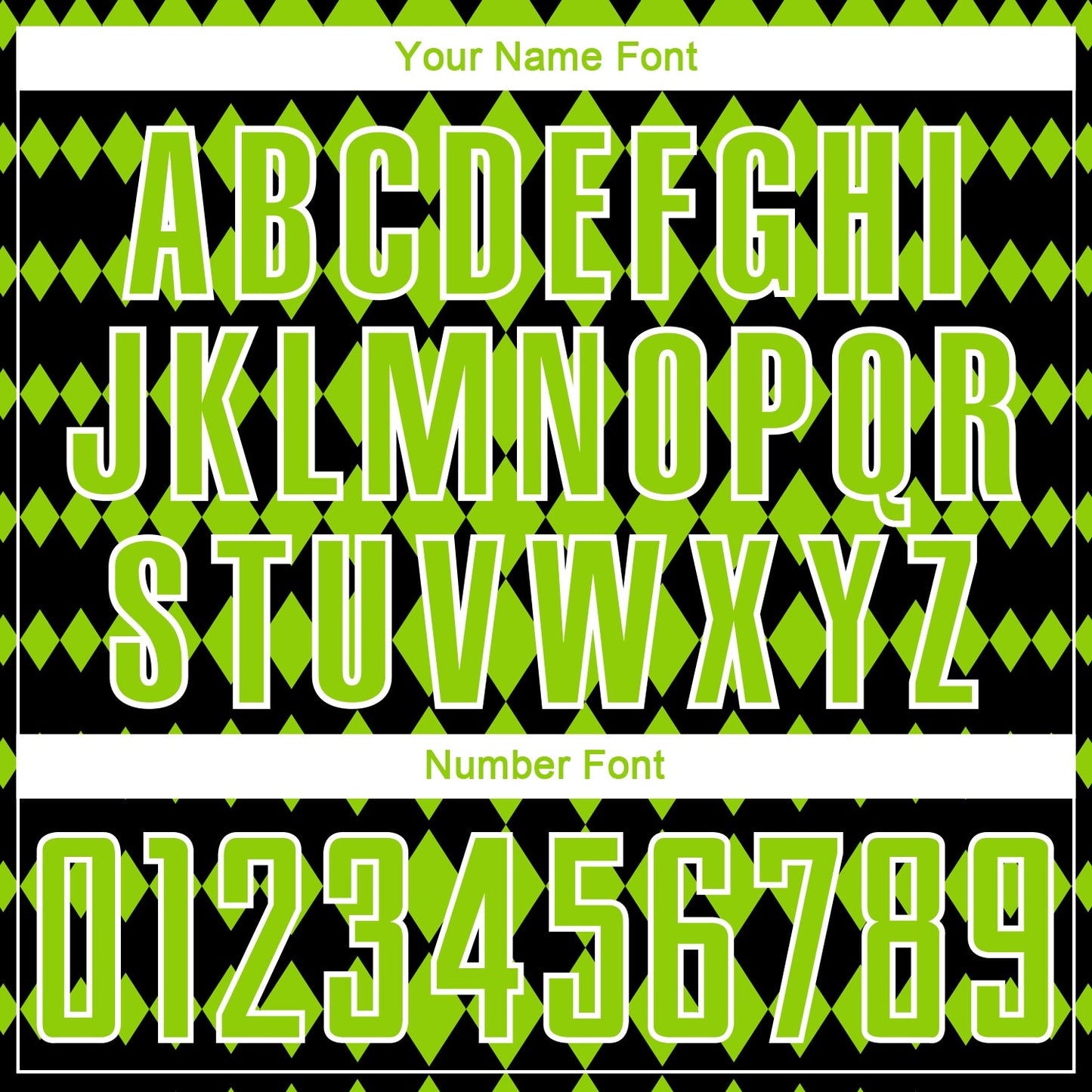 Custom Black Neon Green-White Diamond Harlequin Check Sports Sublimation Soccer Uniform Jersey view 6
