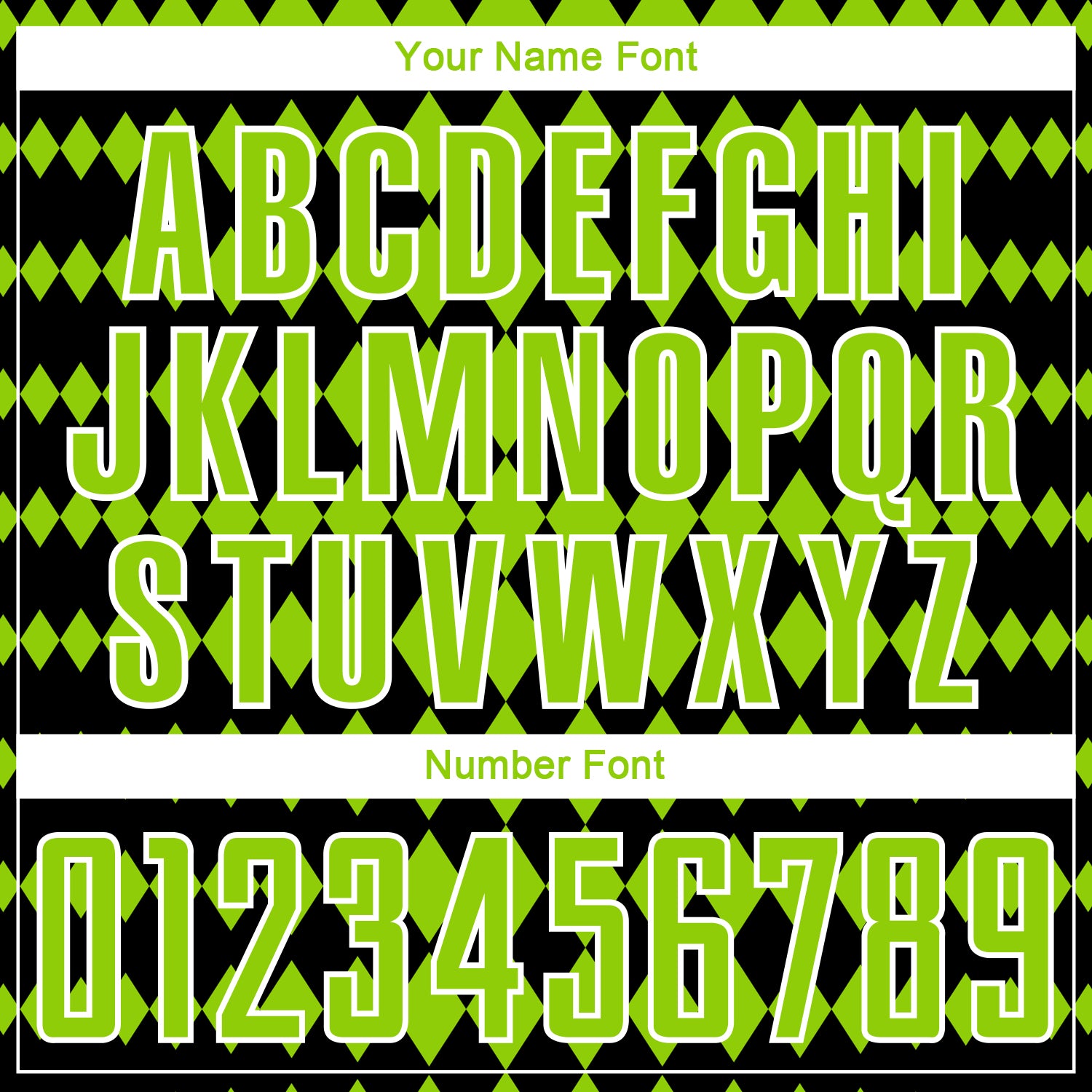 Custom Black Neon Green-White Diamond Harlequin Check Sports Sublimation Soccer Uniform Jersey view 6