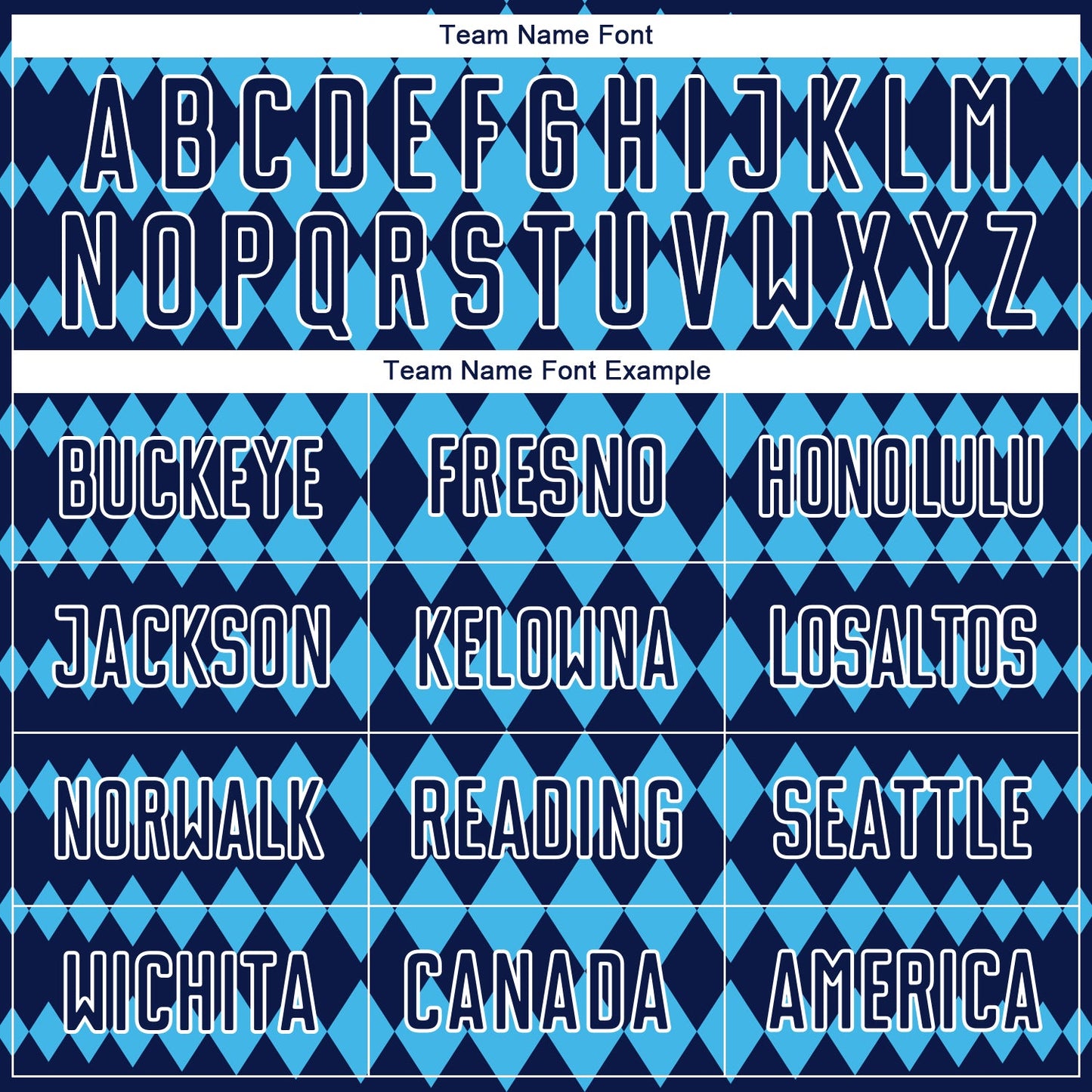 Custom Navy Sky Blue-White Diamond Harlequin Check Sports Sublimation Soccer Uniform Jersey view 5