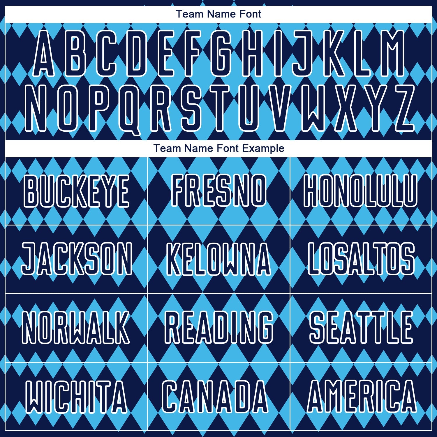 Custom Navy Sky Blue-White Diamond Harlequin Check Sports Sublimation Soccer Uniform Jersey view 5