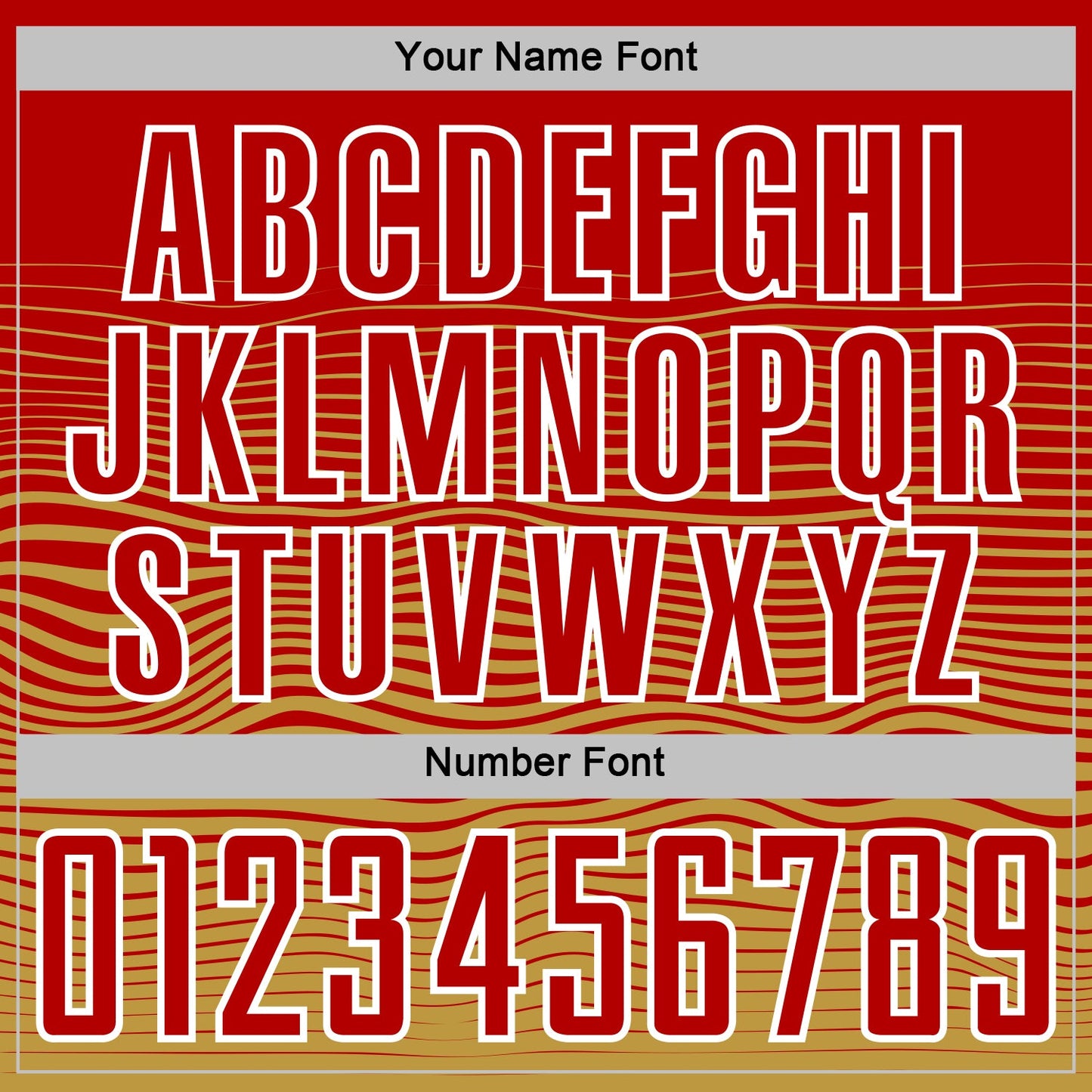 Custom Red White-Old Gold Gradient Wave Line Sports Sublimation Soccer Uniform Jersey view 6