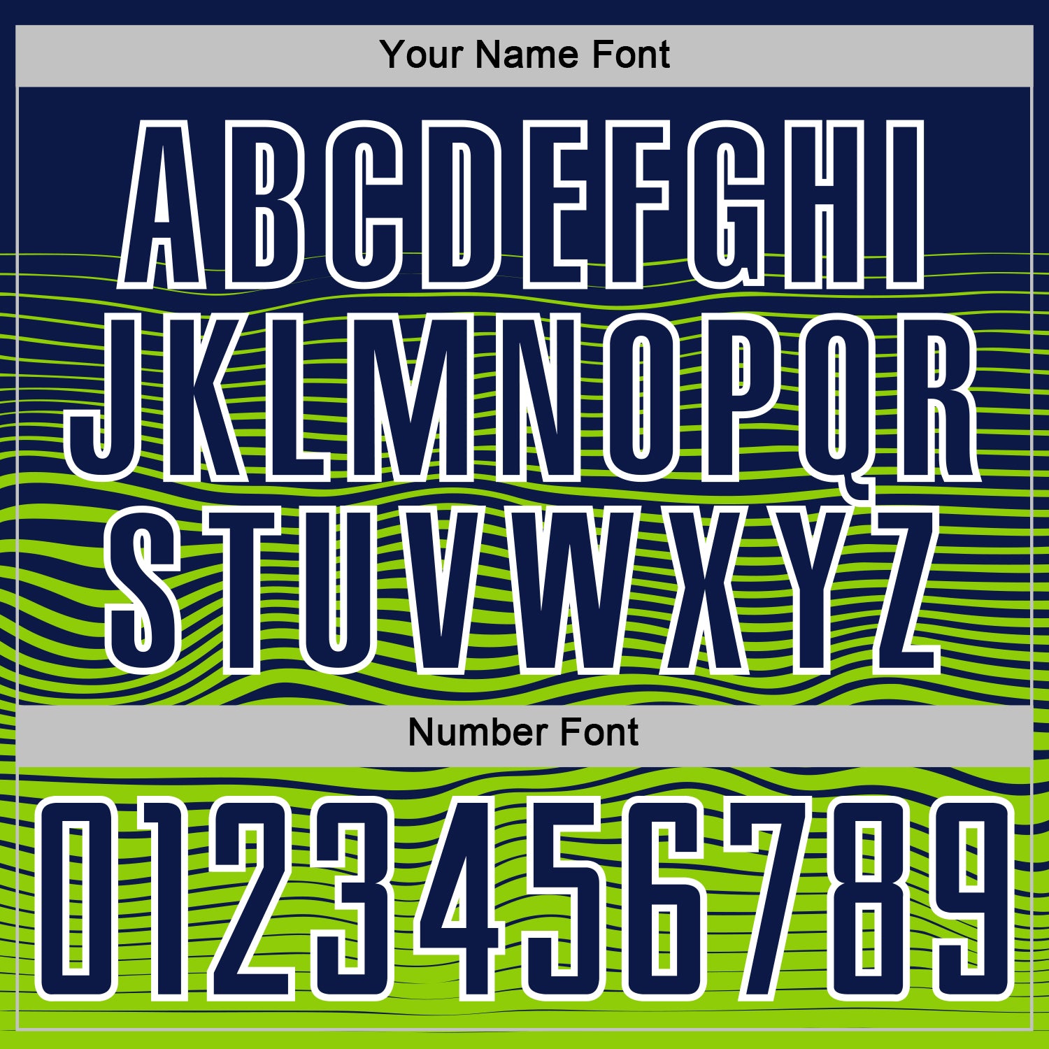 Custom Navy White-Neon Green Gradient Wave Line Sports Sublimation Soccer Uniform Jersey view 6