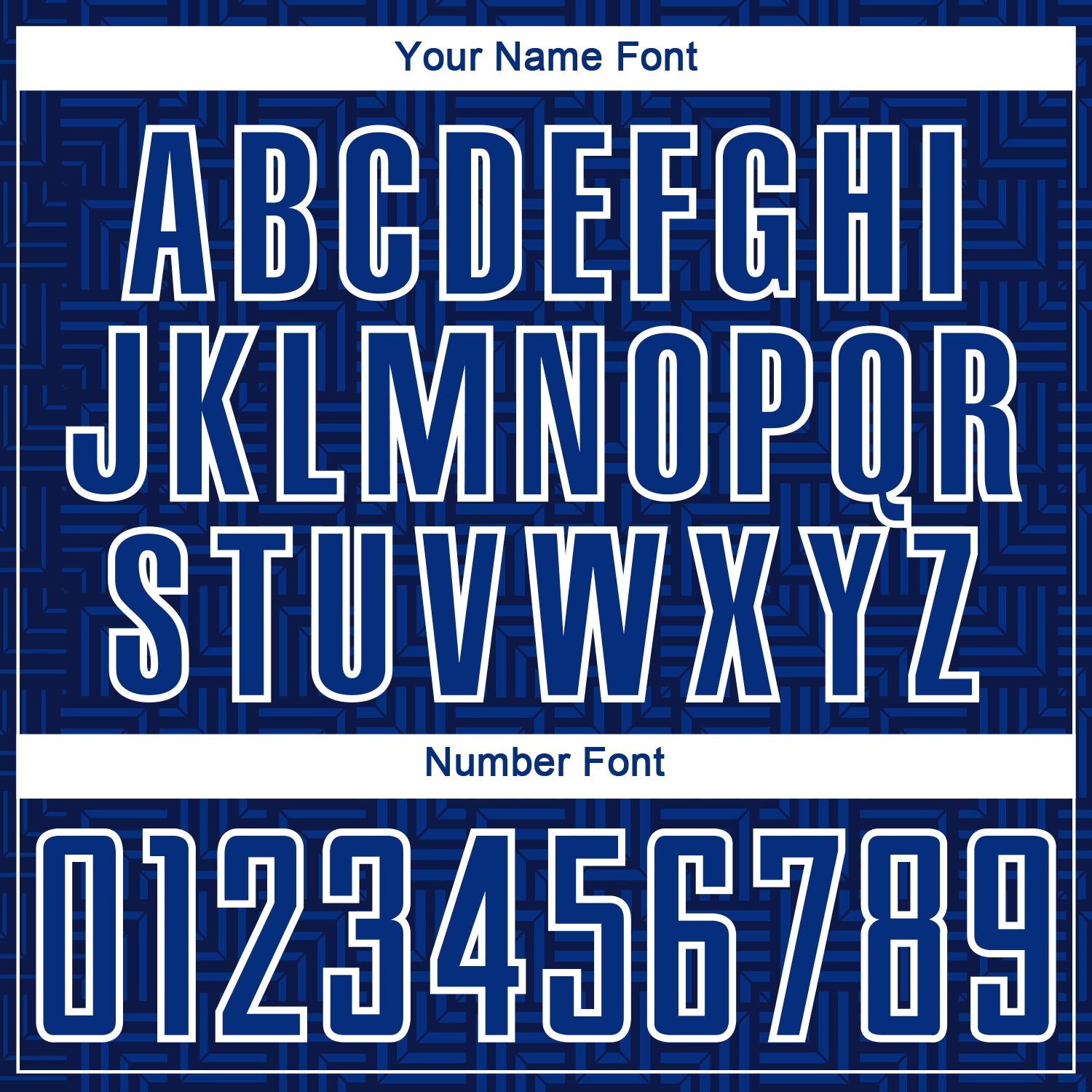 Custom Navy Royal-White Geometric Maze Interlocking Square Sports Sublimation Soccer Uniform Jersey view 6