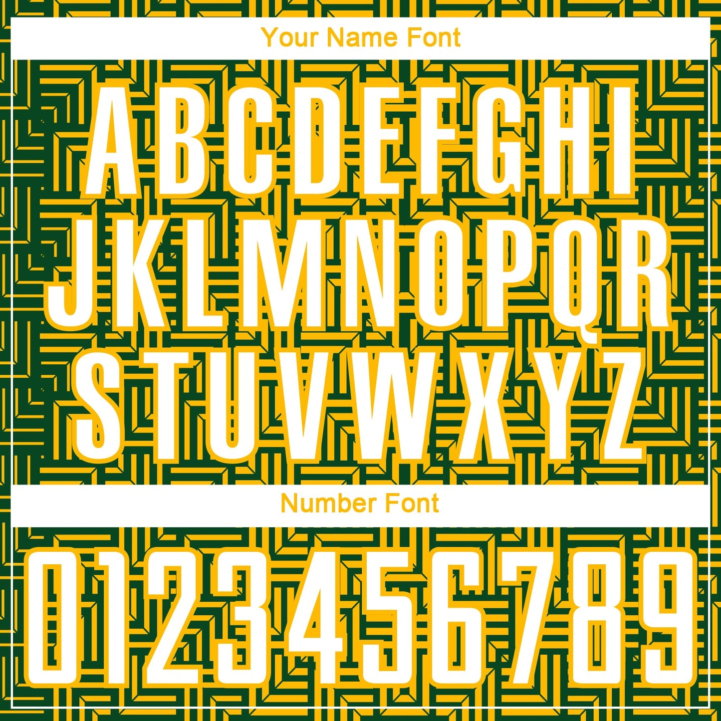 Custom Green White-Gold Geometric Maze Interlocking Square Sports Sublimation Soccer Uniform Jersey view 6