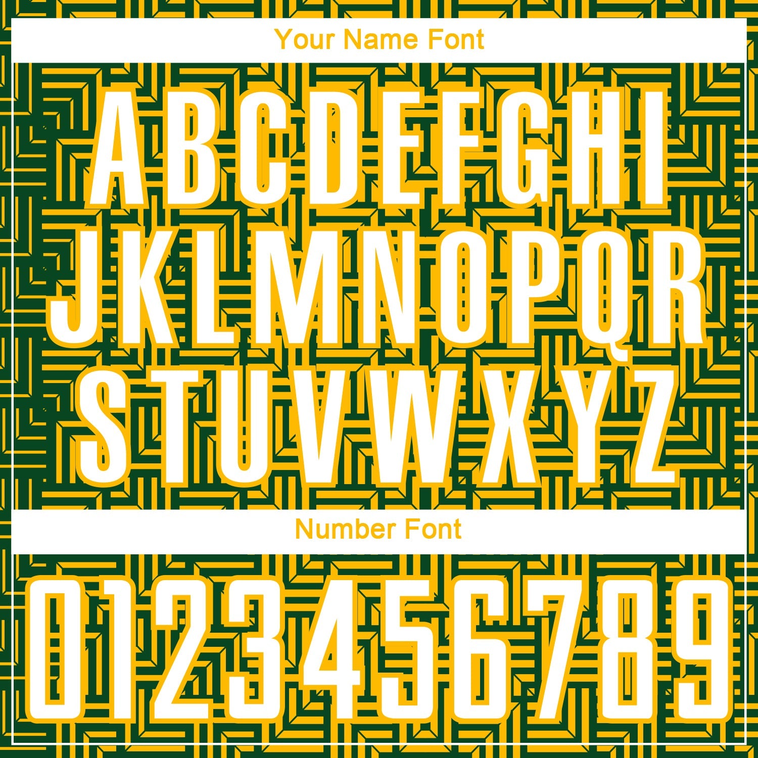 Custom Green White-Gold Geometric Maze Interlocking Square Sports Sublimation Soccer Uniform Jersey view 6