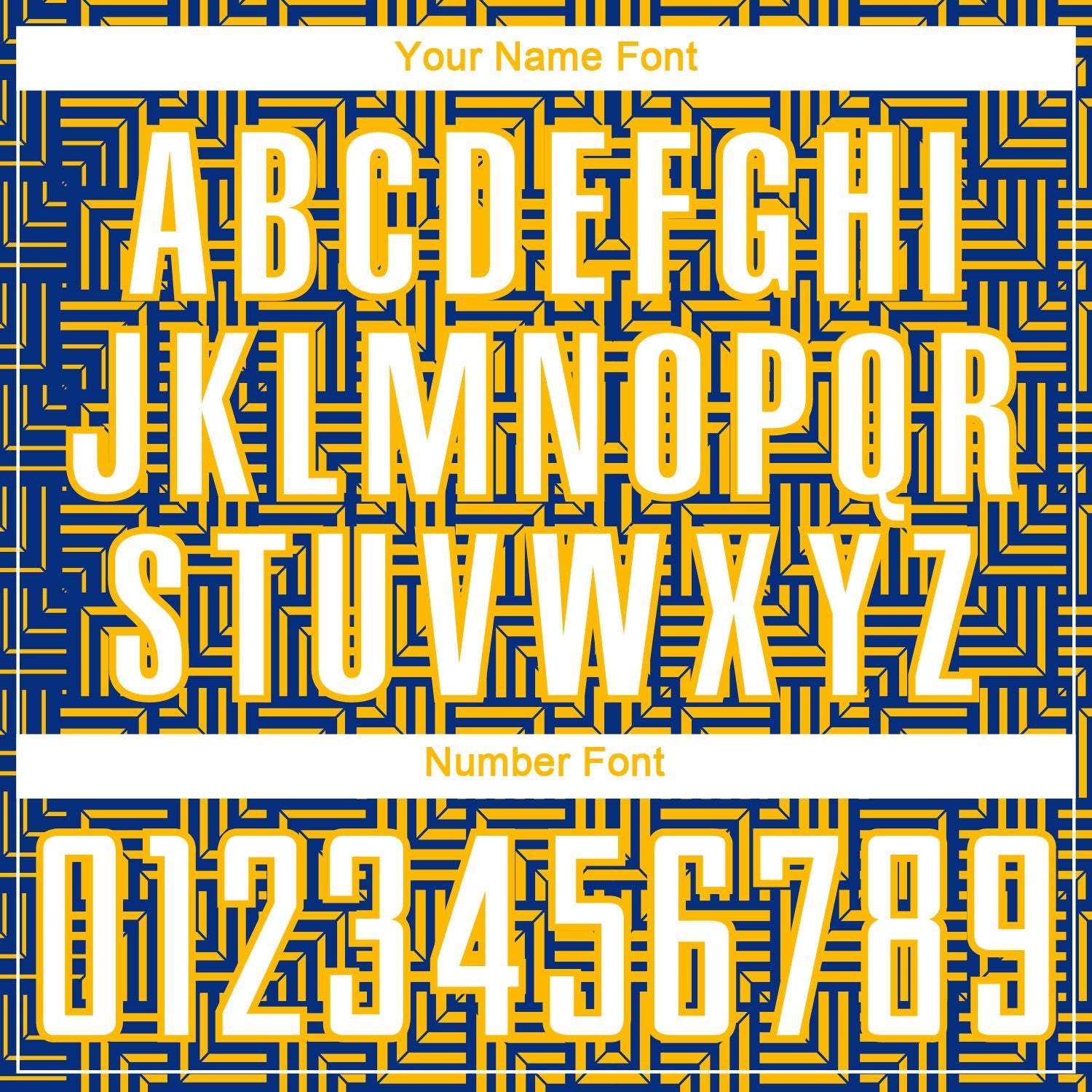 Custom Royal White-Gold Geometric Maze Interlocking Square Sports Sublimation Soccer Uniform Jersey view 6