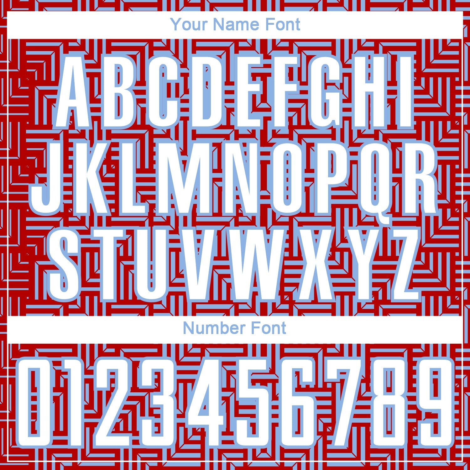 Custom Red White-Light Blue Geometric Maze Interlocking Square Sports Sublimation Soccer Uniform Jersey view 6