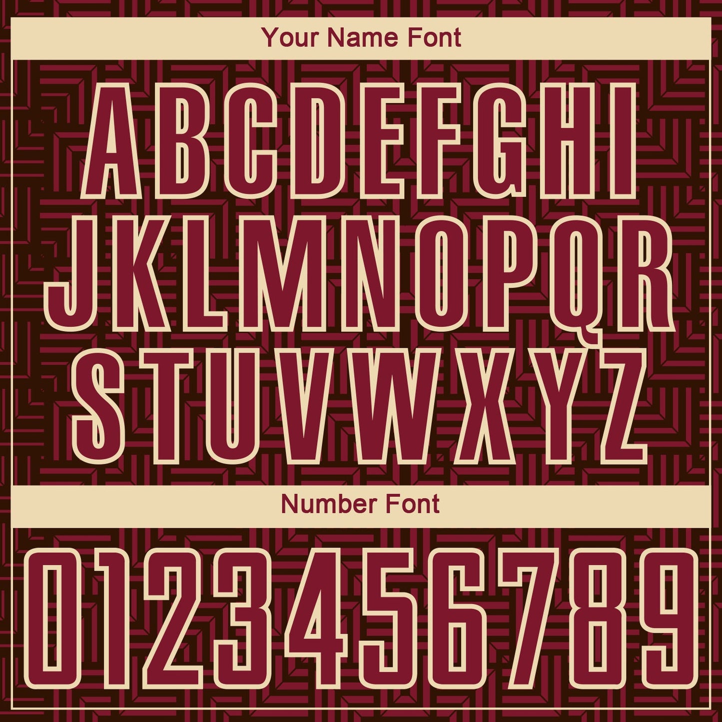 Custom Brown Crimson-Cream Geometric Maze Interlocking Square Sports Sublimation Soccer Uniform Jersey view 6