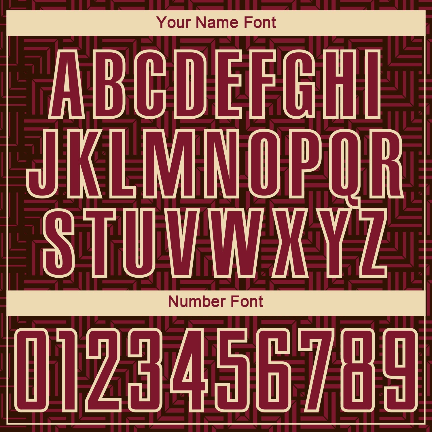 Custom Brown Crimson-Cream Geometric Maze Interlocking Square Sports Sublimation Soccer Uniform Jersey view 6