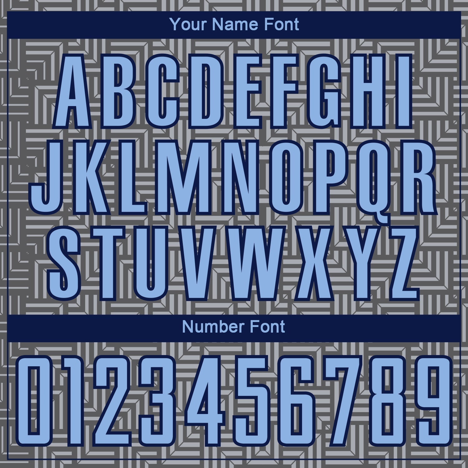 Custom Steel Gray Light Blue Navy-Gray Geometric Maze Interlocking Square Sports Sublimation Soccer Uniform Jersey view 6
