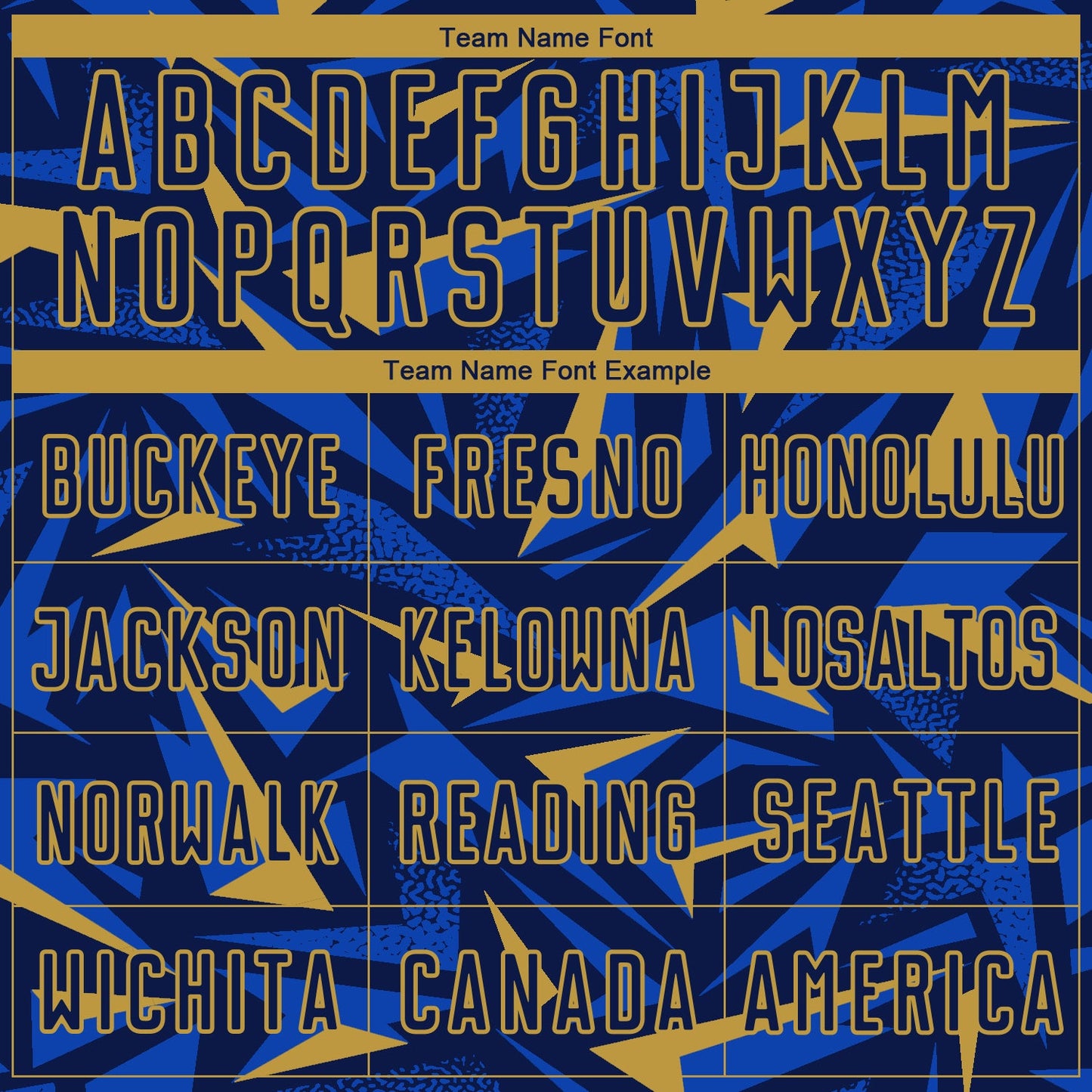 Custom Navy Old Gold-Thunder Blue Cyber Mecha E-sport Geometric Shards Spike Sublimation Soccer Uniform Jersey view 5
