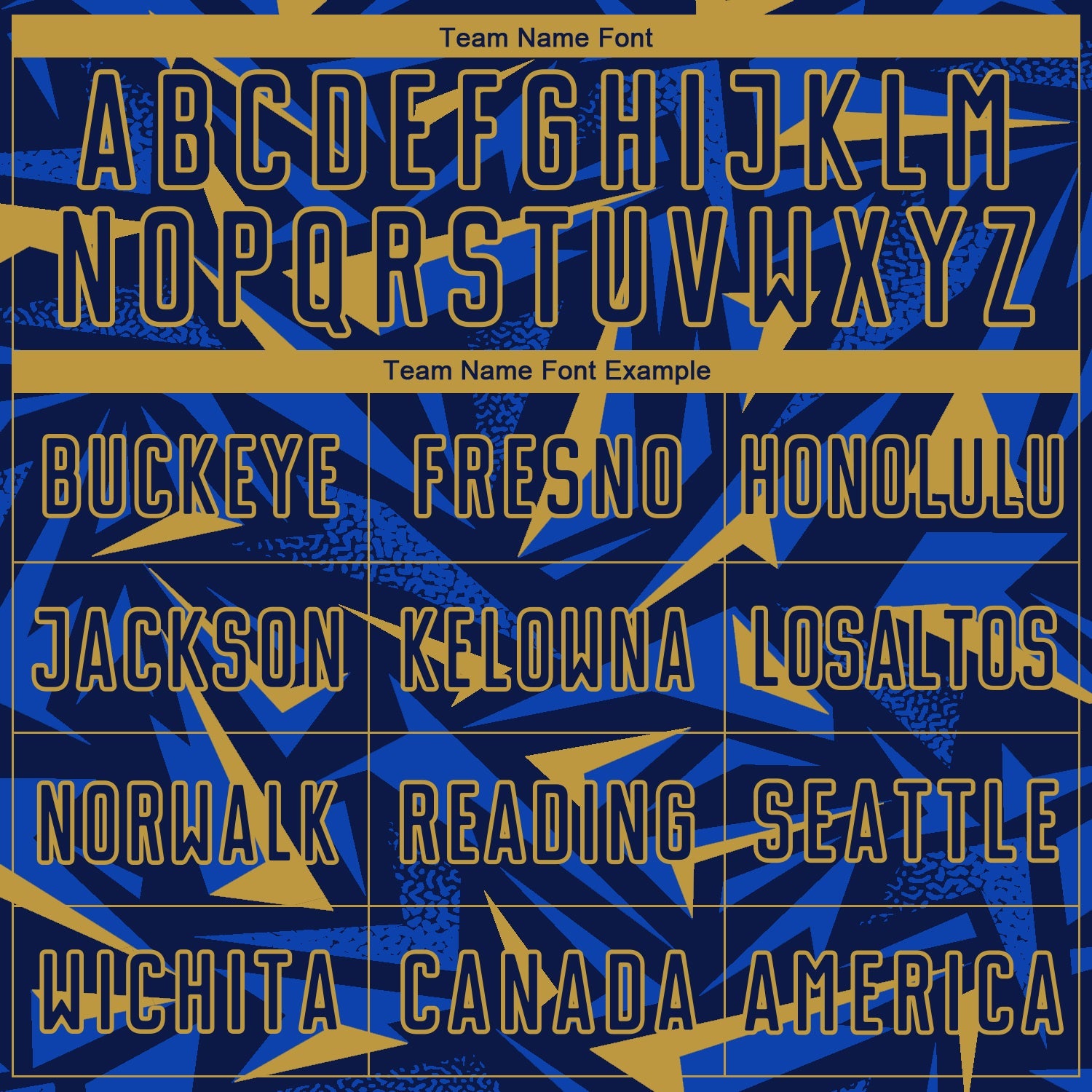 Custom Navy Old Gold-Thunder Blue Cyber Mecha E-sport Geometric Shards Spike Sublimation Soccer Uniform Jersey view 5