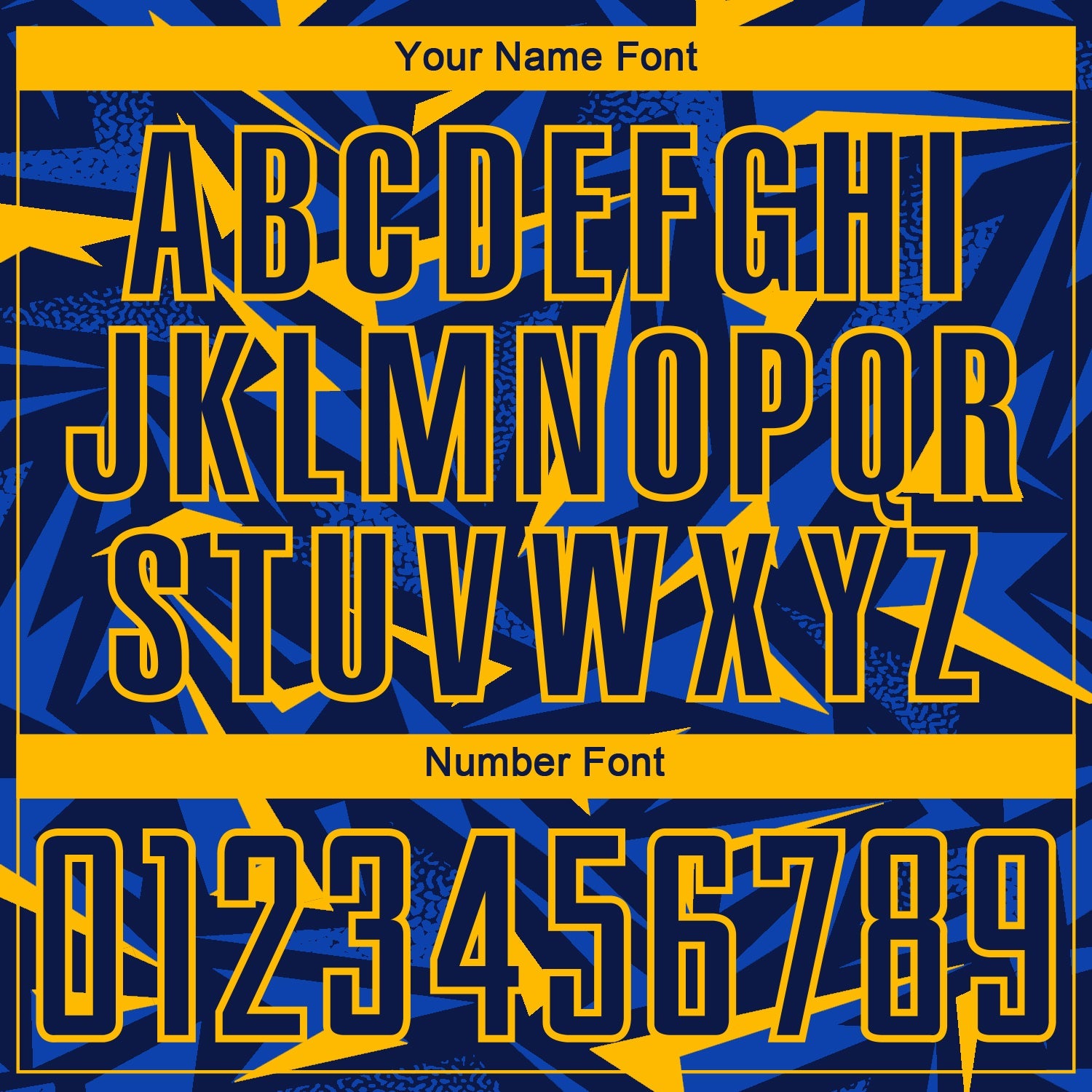 Custom Navy Gold-Thunder Blue Cyber Mecha E-sport Geometric Shards Spike Sublimation Soccer Uniform Jersey view 6